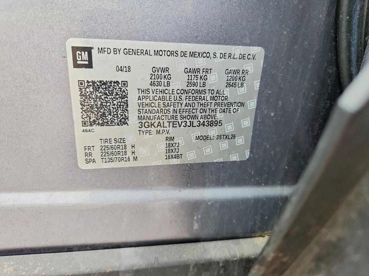 2018 Gmc Terrain Sle Серый vin: 3GKALTEV3JL343895