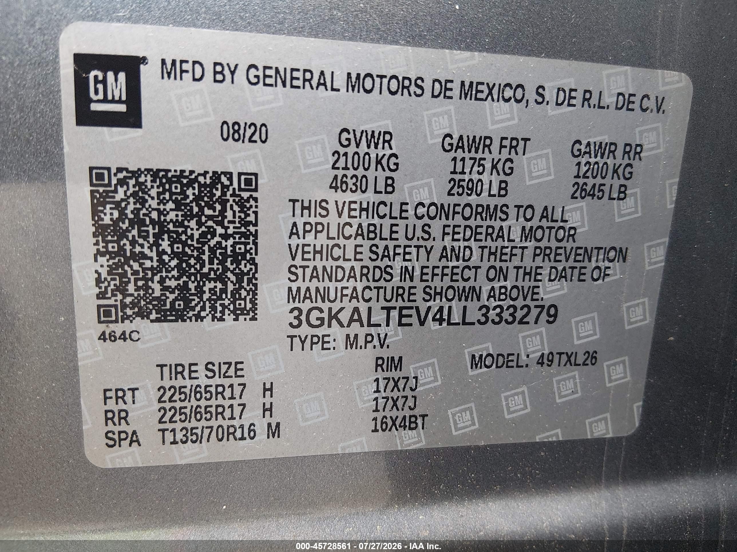 2020 Gmc Terrain Awd Sle Gray vin: 3GKALTEV4LL333279