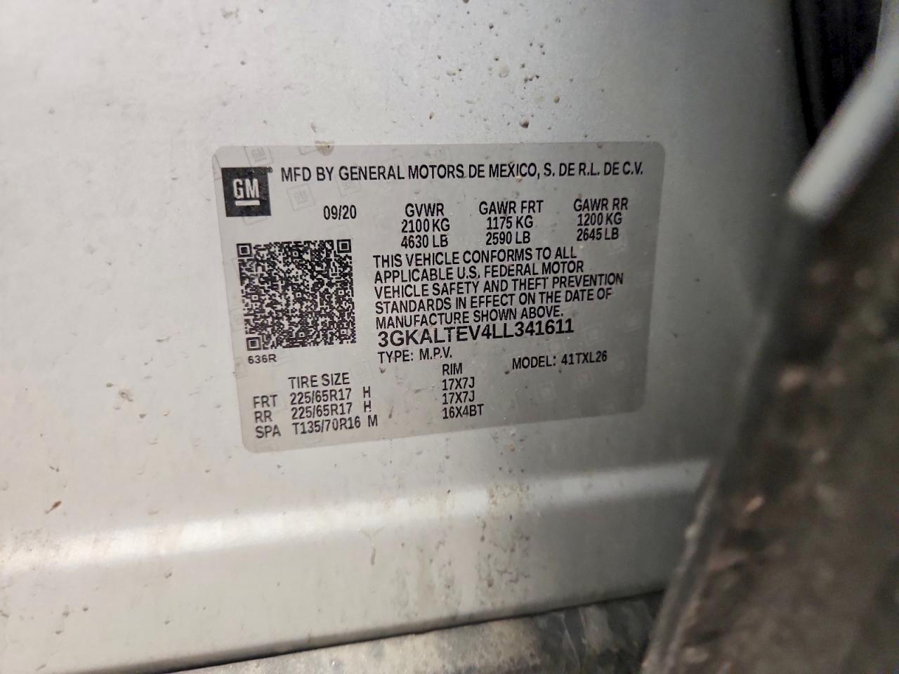 2020 Gmc Terrain Sle Silver vin: 3GKALTEV4LL341611