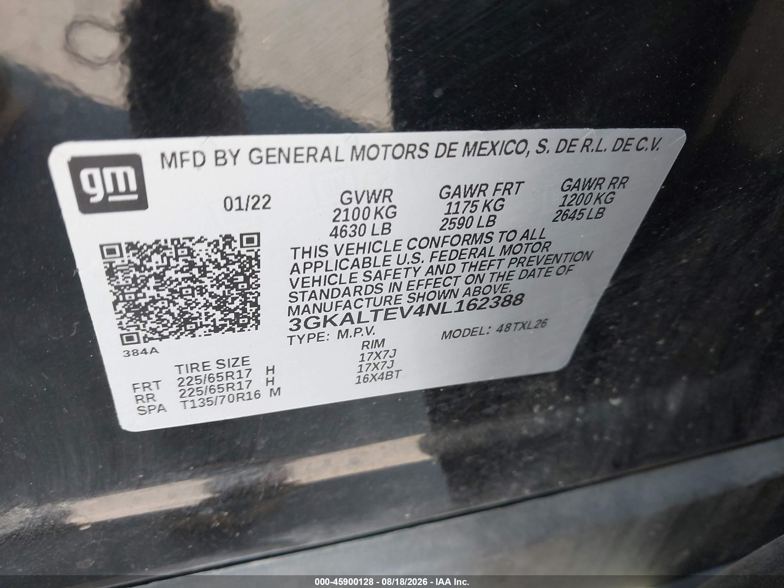 2022 Gmc Terrain Awd Sle Black vin: 3GKALTEV4NL162388