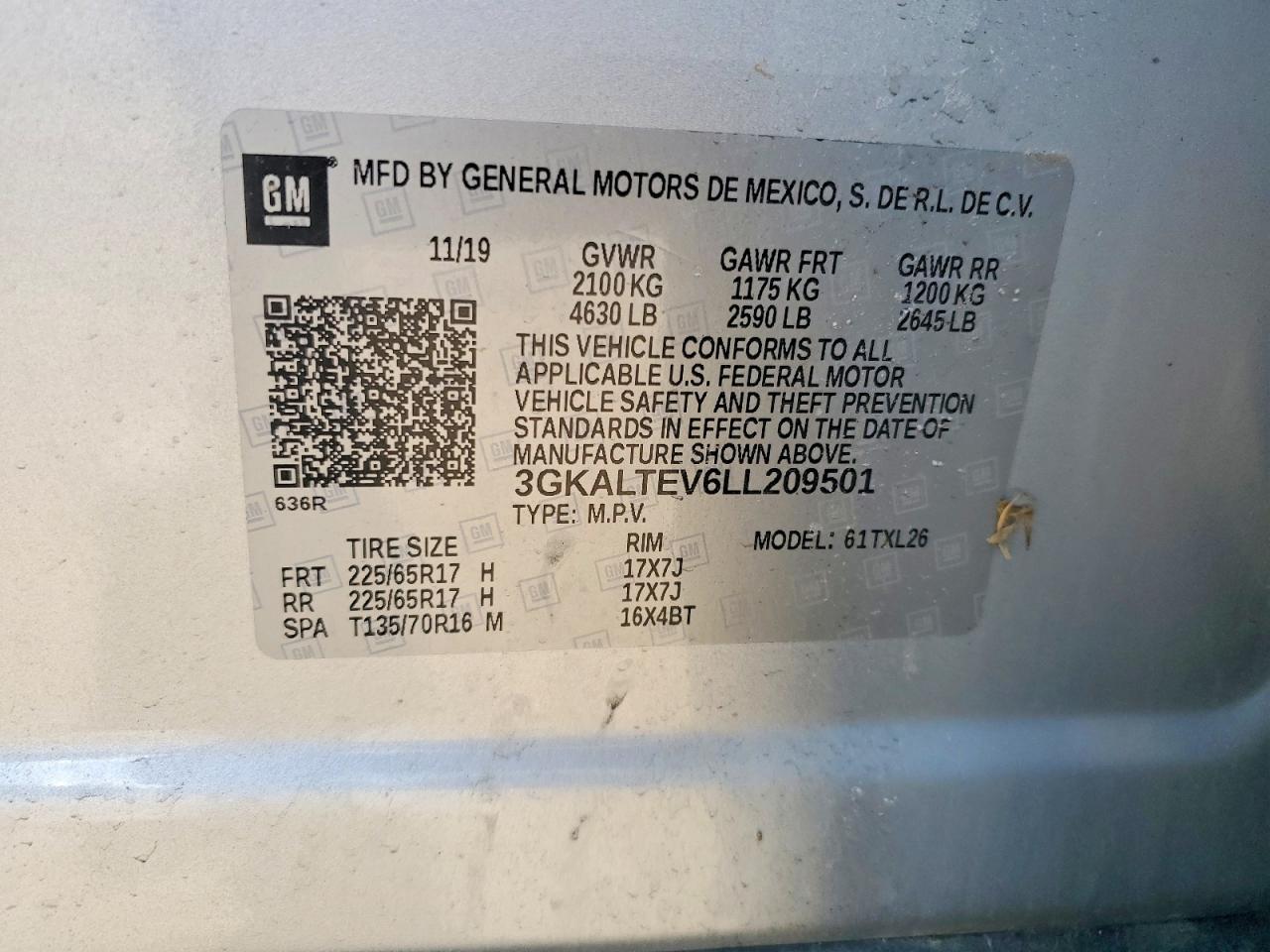 2020 Gmc Terrain Sle Silver vin: 3GKALTEV6LL209501