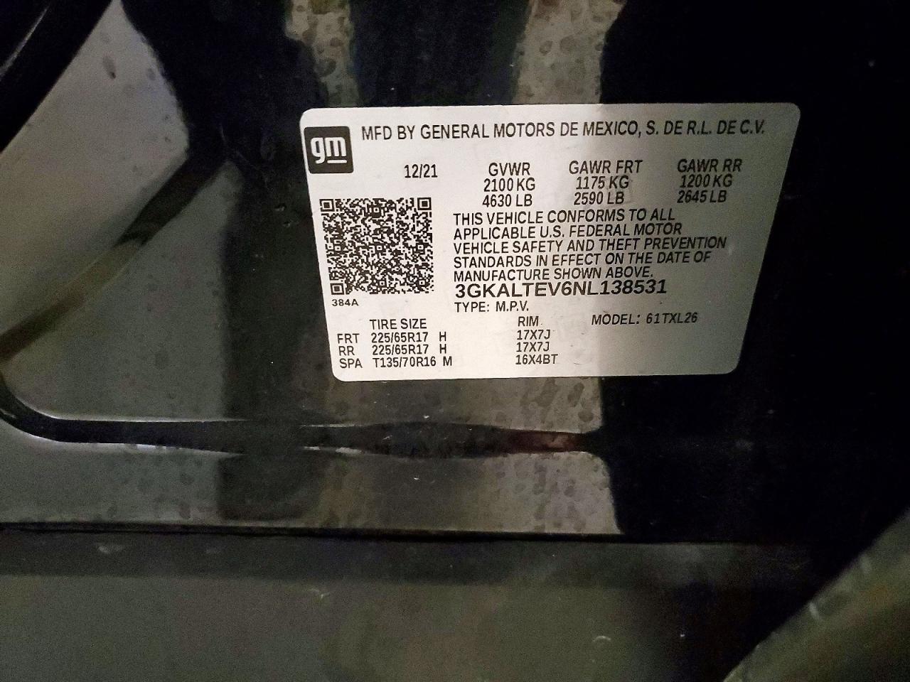 2022 Gmc Terrain Sle Black vin: 3GKALTEV6NL138531