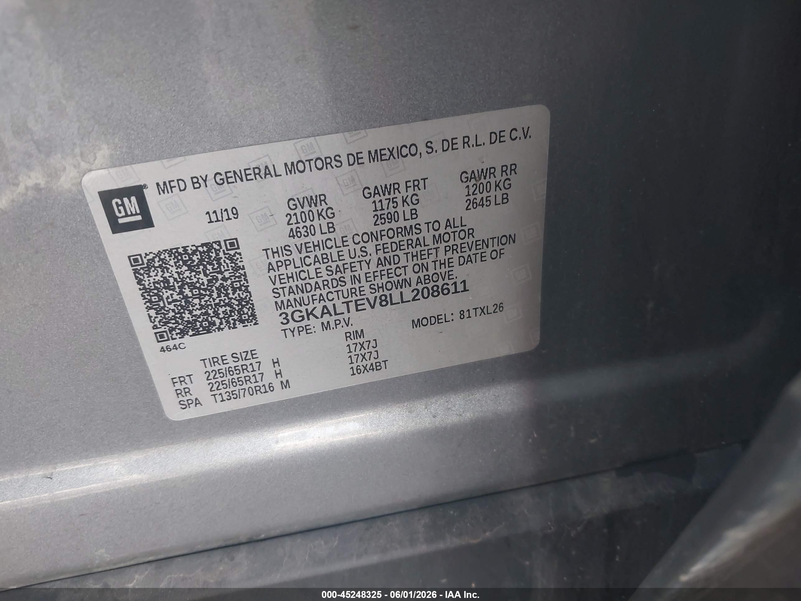 2020 Gmc Terrain Awd Sle Gray vin: 3GKALTEV8LL208611