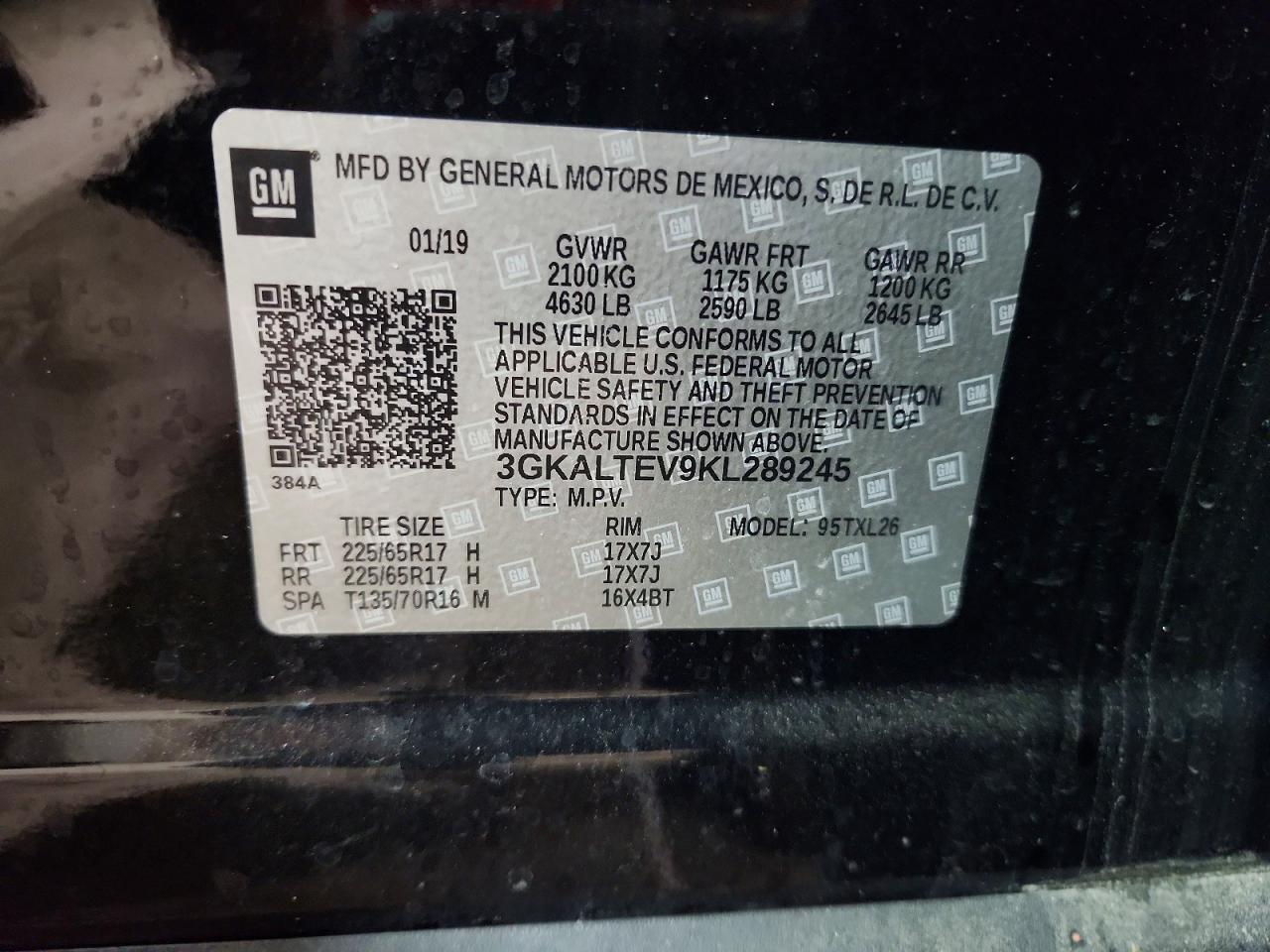 2019 Gmc Terrain Sle Black vin: 3GKALTEV9KL289245