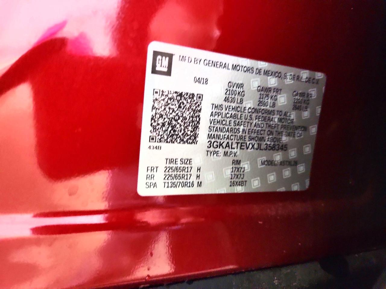2018 Gmc Terrain Sle Maroon vin: 3GKALTEVXJL358345