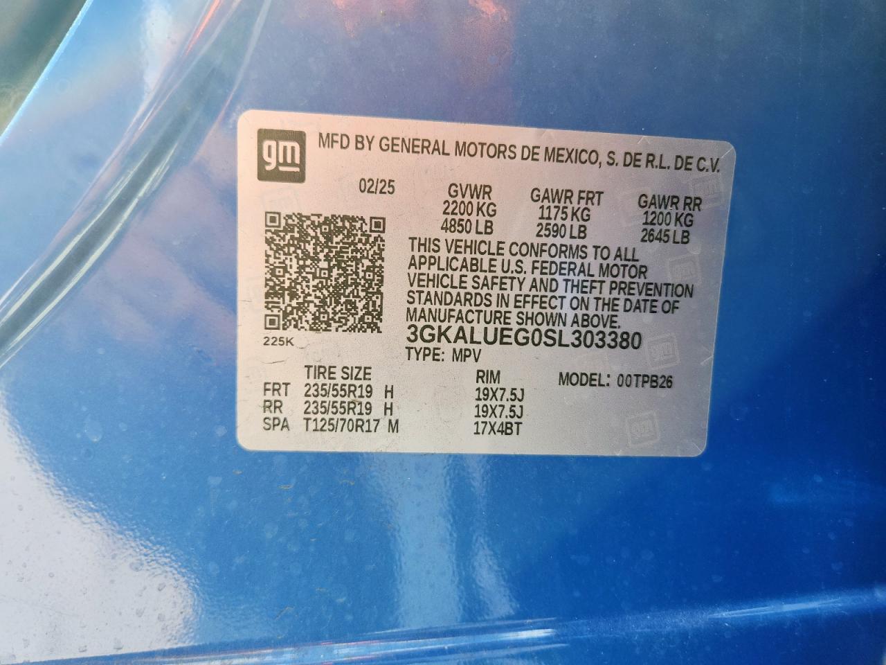 2025 Gmc Terrain Elevation Blue vin: 3GKALUEG0SL303380