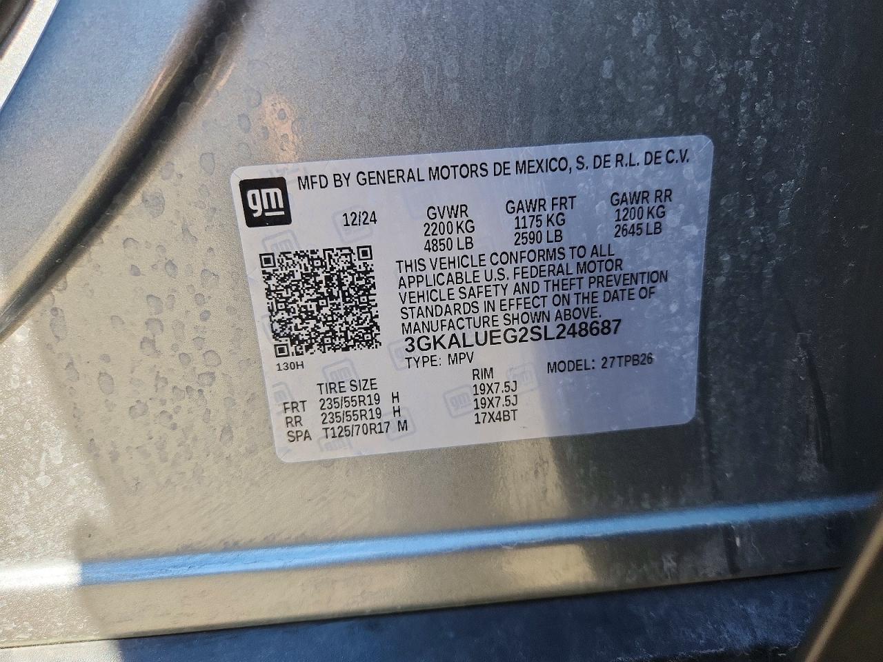 2025 Gmc Terrain Elevation Silver vin: 3GKALUEG2SL248687