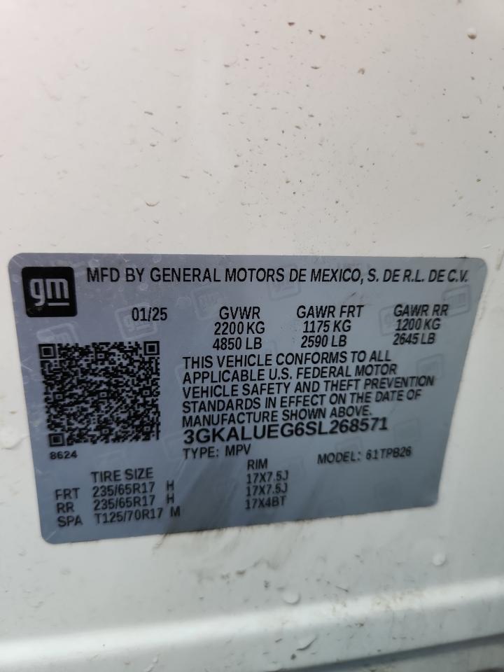 2025 Gmc Terrain Elevation White vin: 3GKALUEG6SL268571