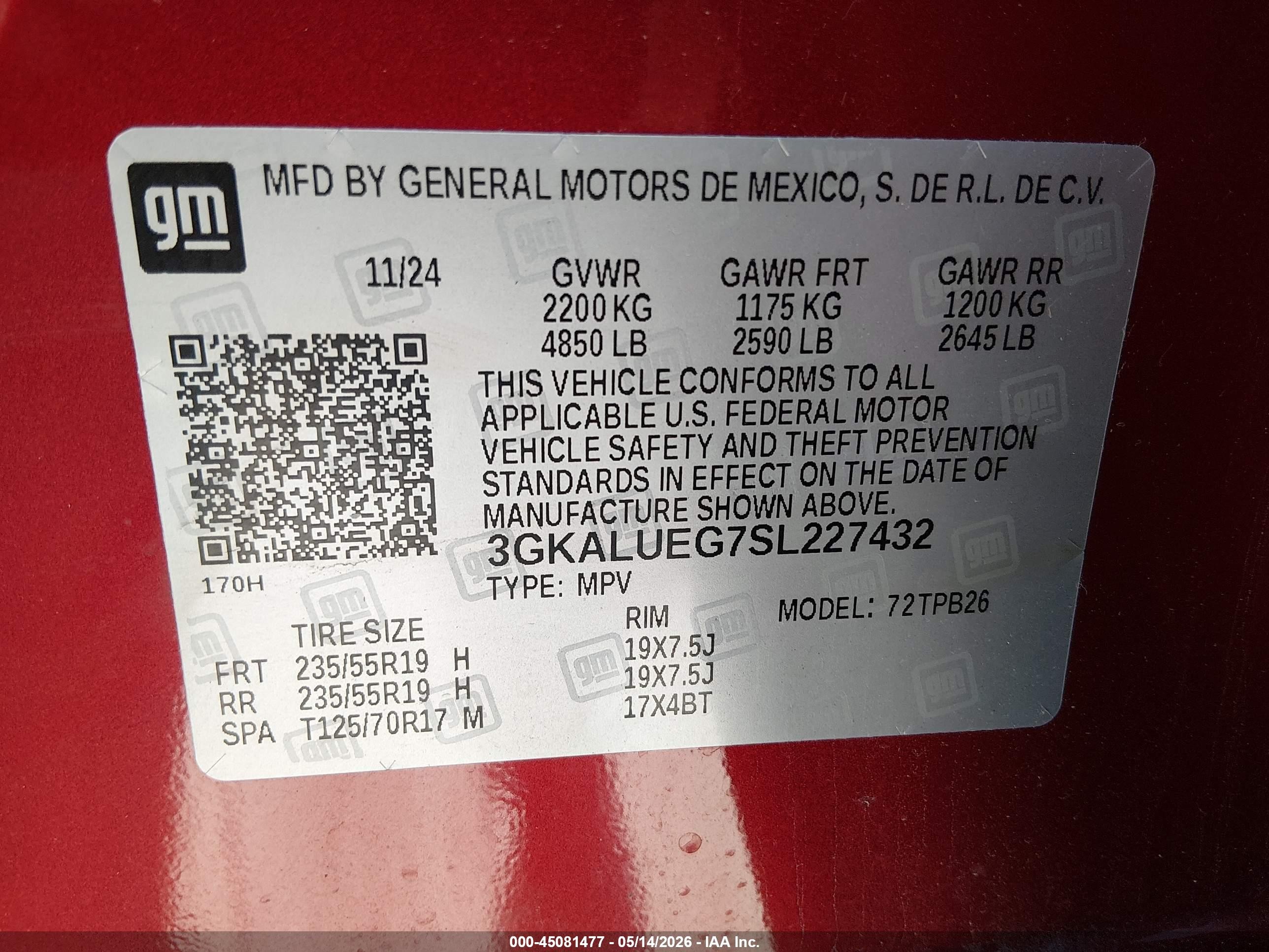2025 Gmc Terrain Awd Elevation Red vin: 3GKALUEG7SL227432