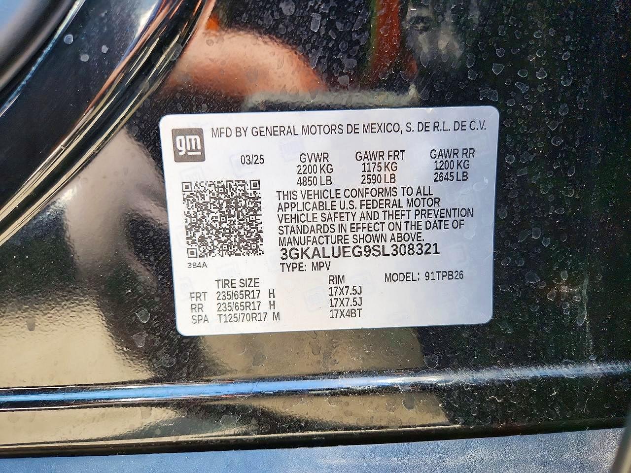 2025 Gmc Terrain Elevation Black vin: 3GKALUEG9SL308321