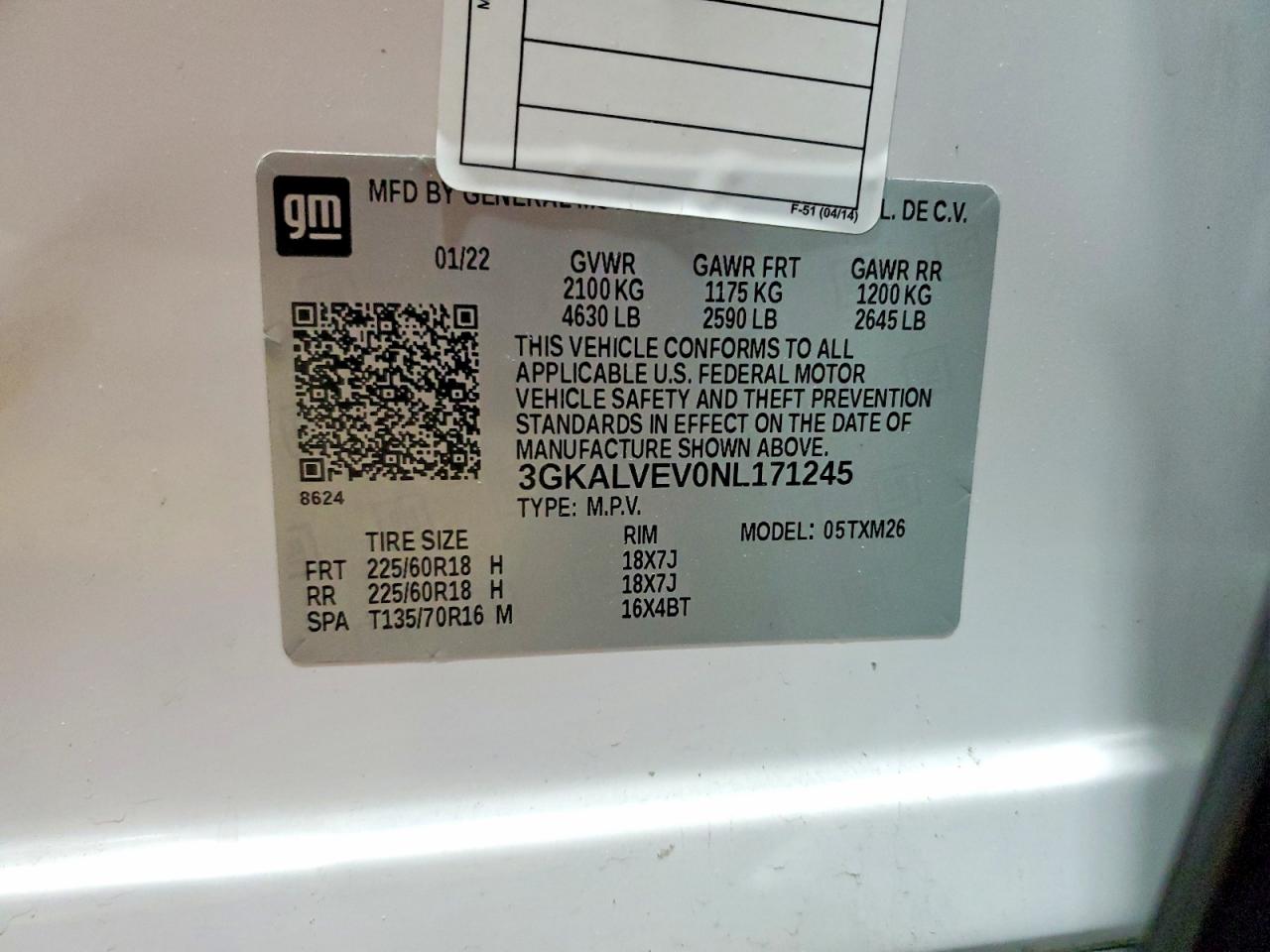 2022 Gmc Terrain Slt White vin: 3GKALVEV0NL171245