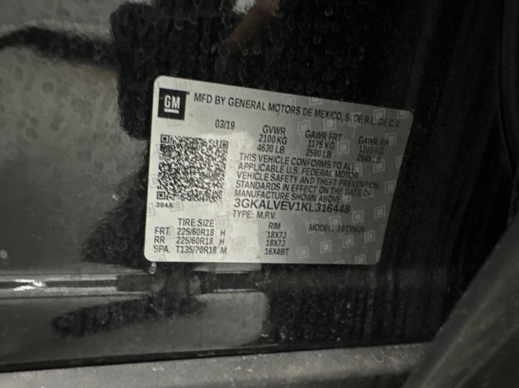2019 Gmc Terrain Slt Black vin: 3GKALVEV1KL316448