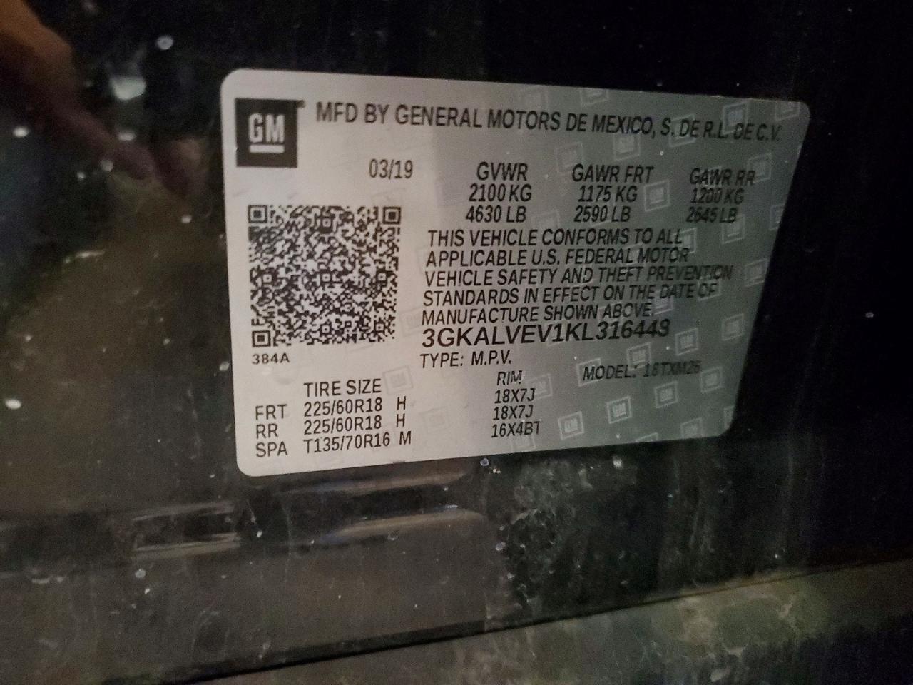 2019 Gmc Terrain Slt Black vin: 3GKALVEV1KL316448