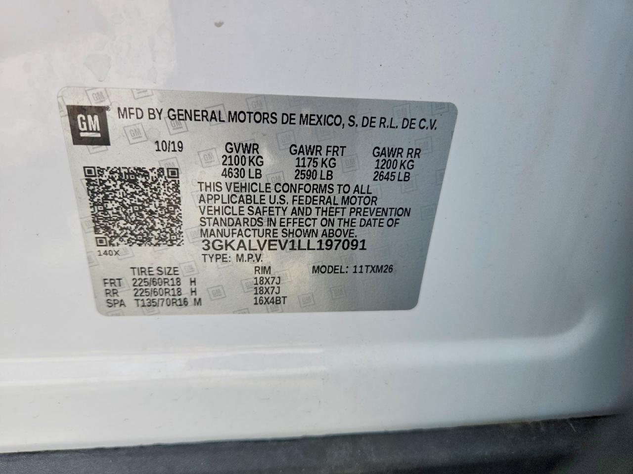 2020 Gmc Terrain Slt White vin: 3GKALVEV1LL197091