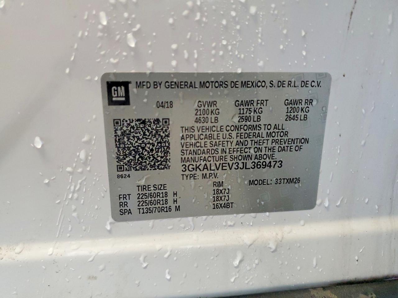 2018 Gmc Terrain Slt White vin: 3GKALVEV3JL369473