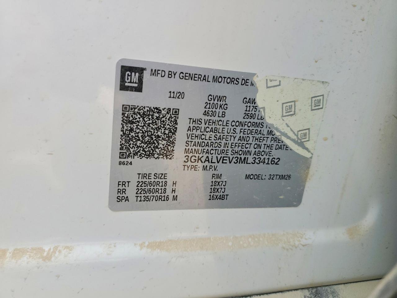 2021 Gmc Terrain Slt White vin: 3GKALVEV3ML334162