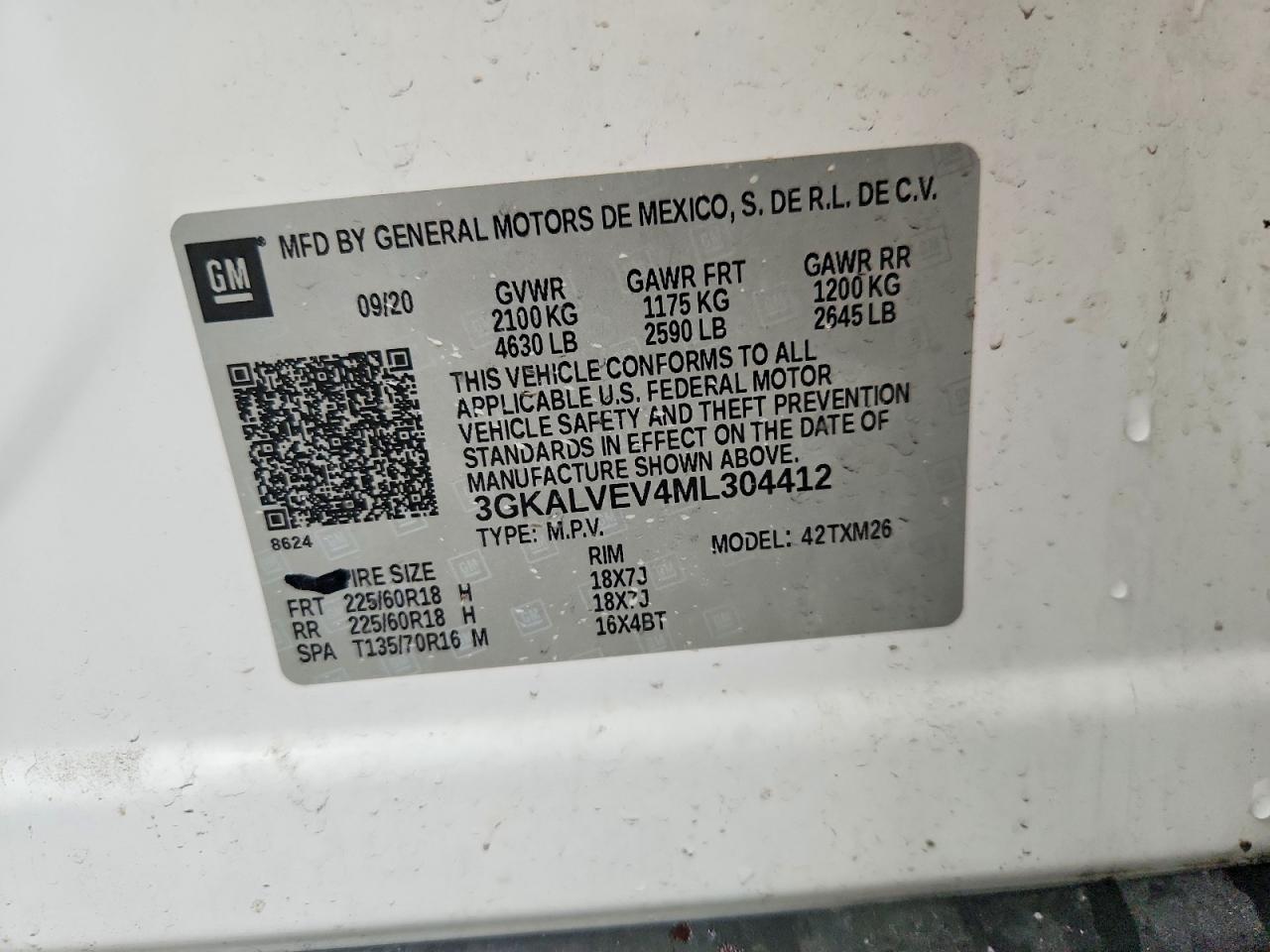 2021 Gmc Terrain Slt White vin: 3GKALVEV4ML304412