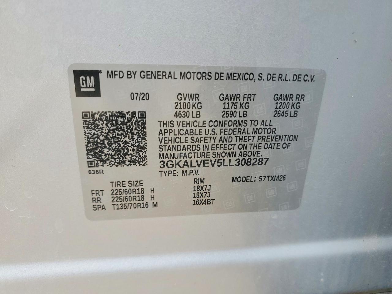 2020 Gmc Terrain Slt Silver vin: 3GKALVEV5LL308287