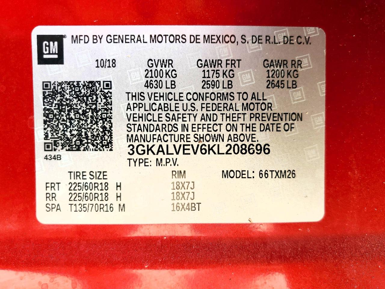 2019 Gmc Terrain Slt Red vin: 3GKALVEV6KL208696