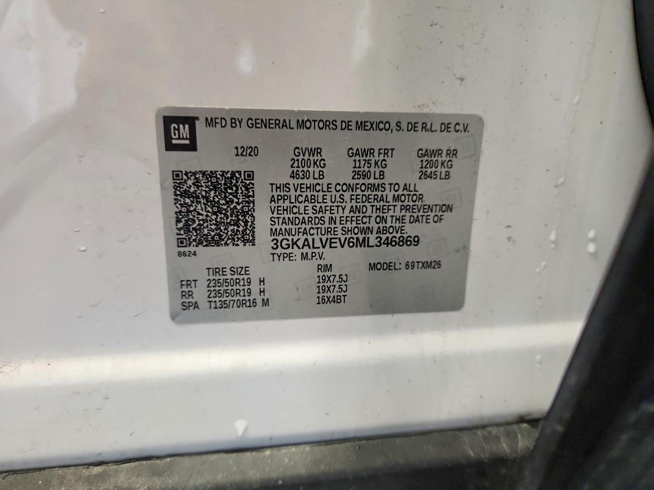 2021 Gmc Terrain Slt White vin: 3GKALVEV6ML346869