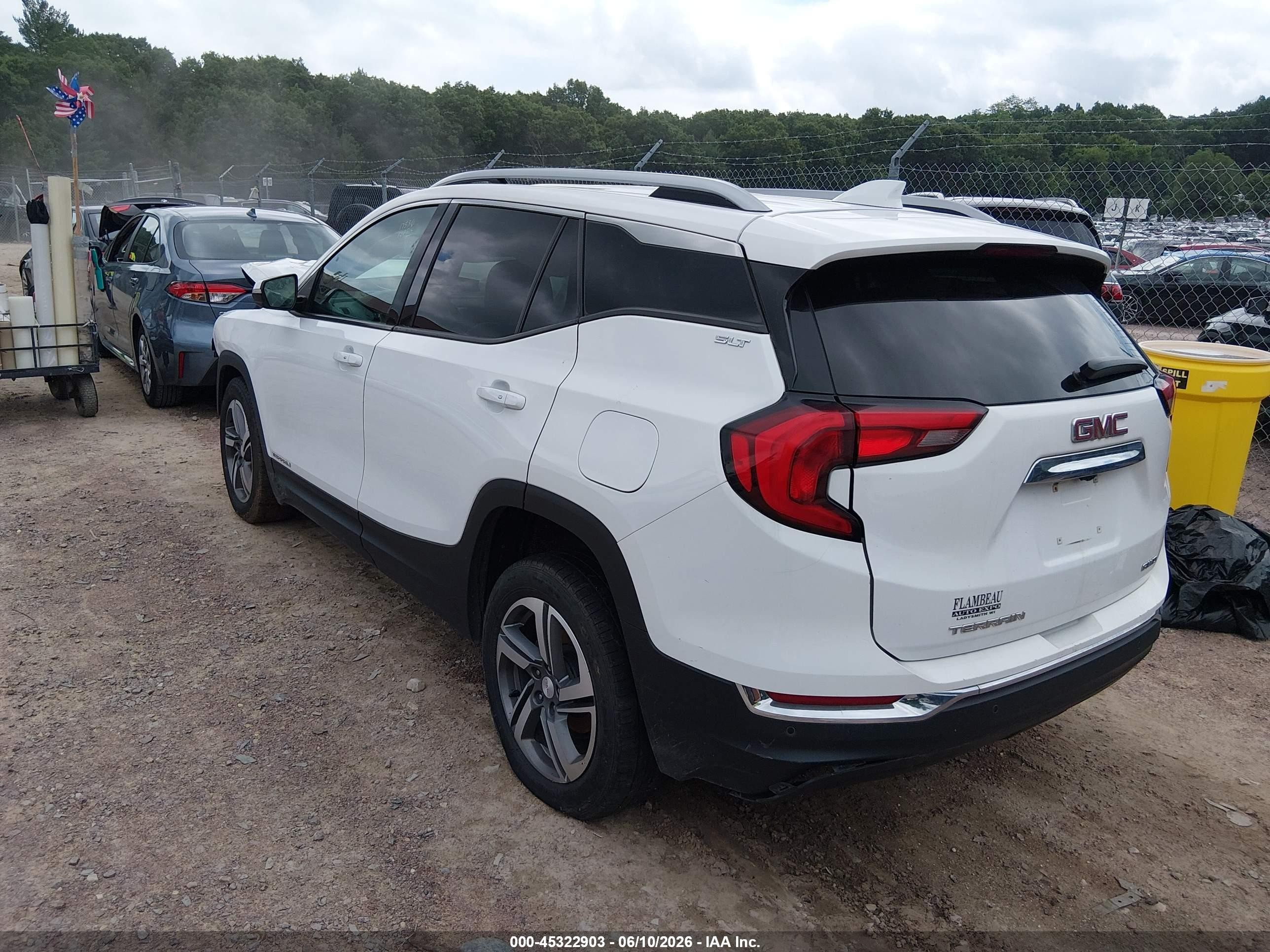 2019 Gmc Terrain Slt White vin: 3GKALVEV8KL334364