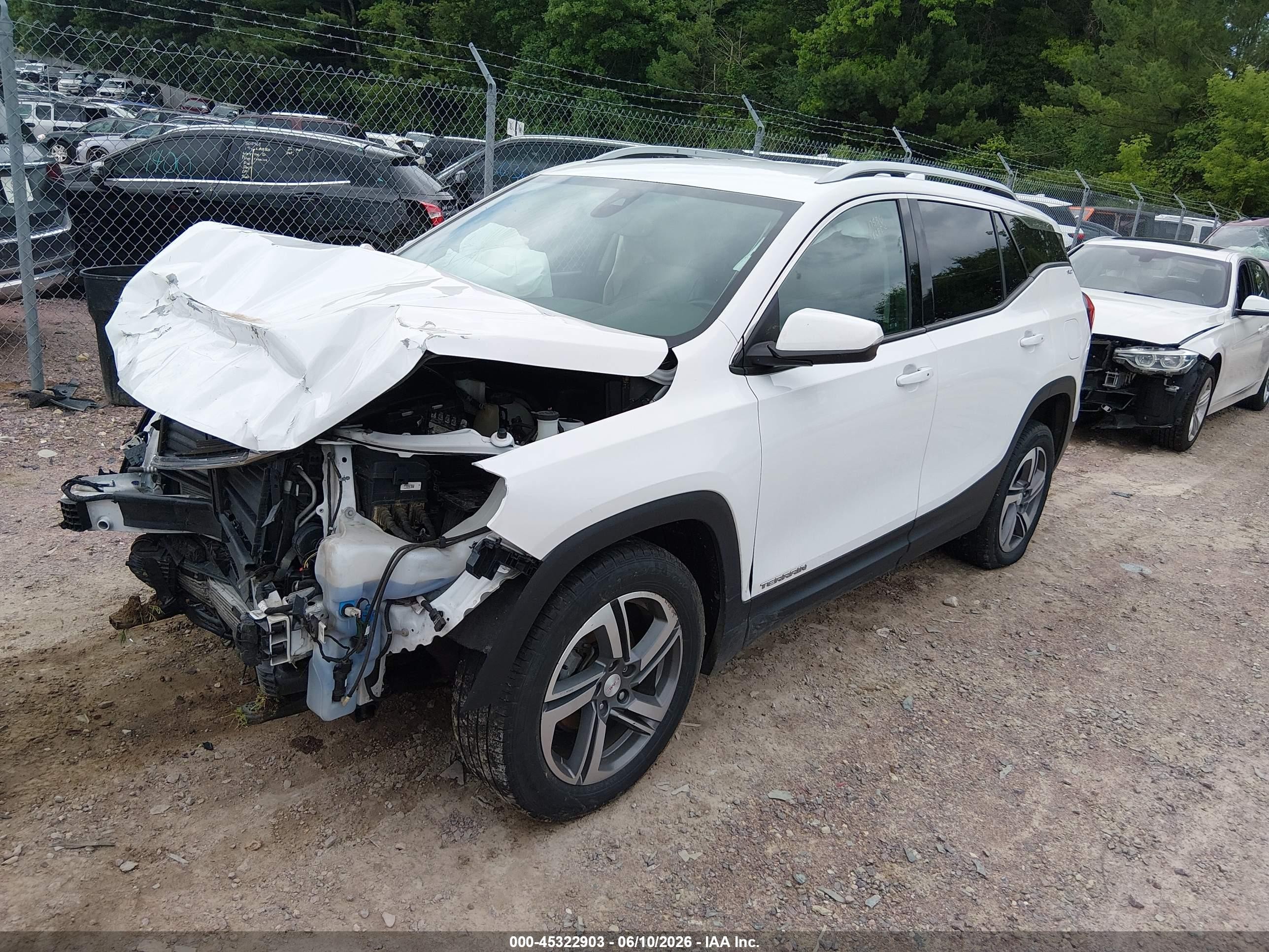 2019 Gmc Terrain Slt White vin: 3GKALVEV8KL334364