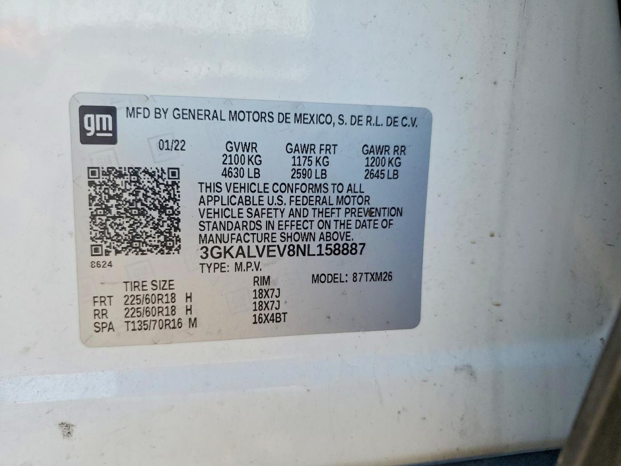2022 Gmc Terrain Slt White vin: 3GKALVEV8NL158887
