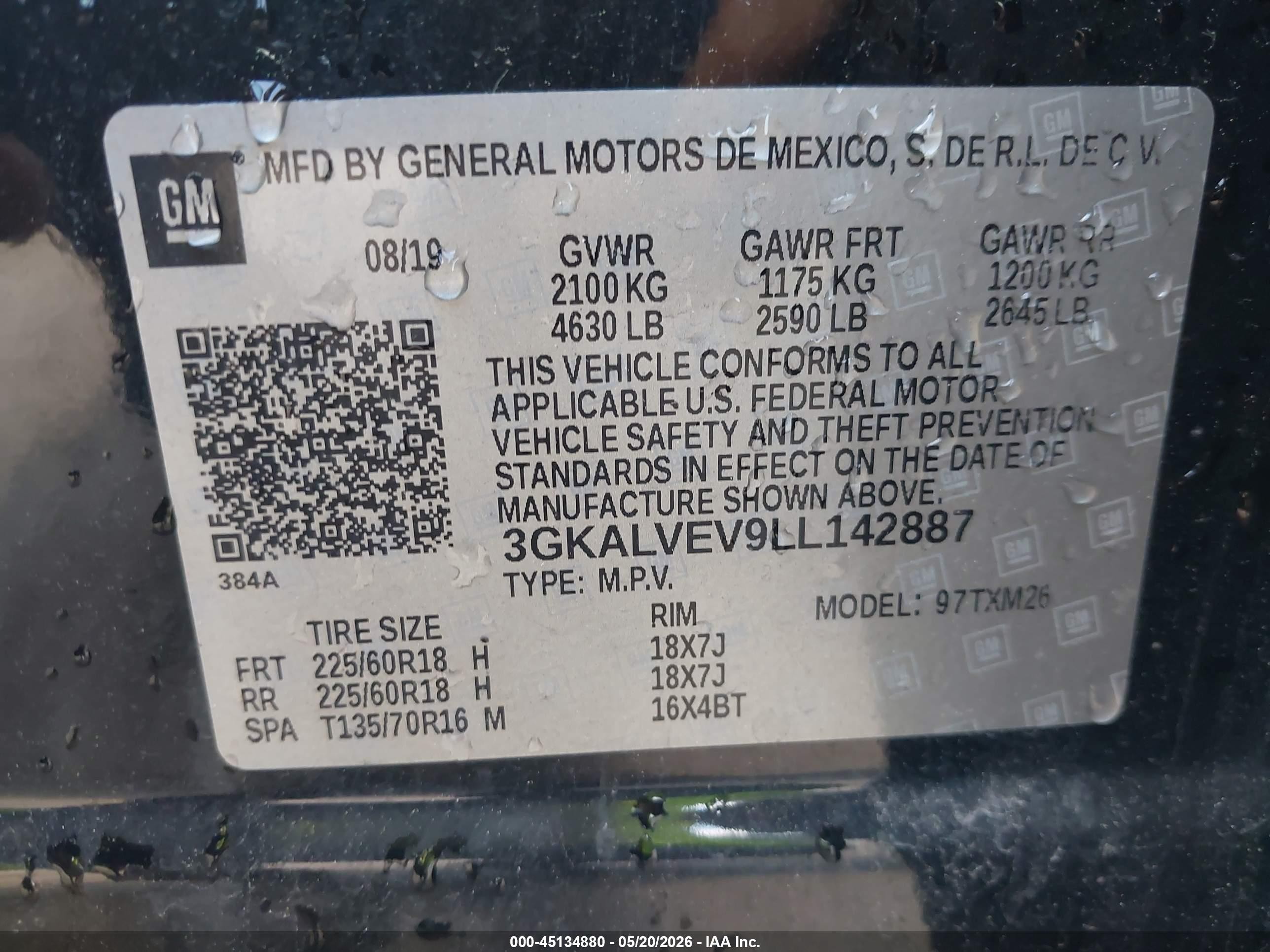 2020 Gmc Terrain Awd Slt Black vin: 3GKALVEV9LL142887