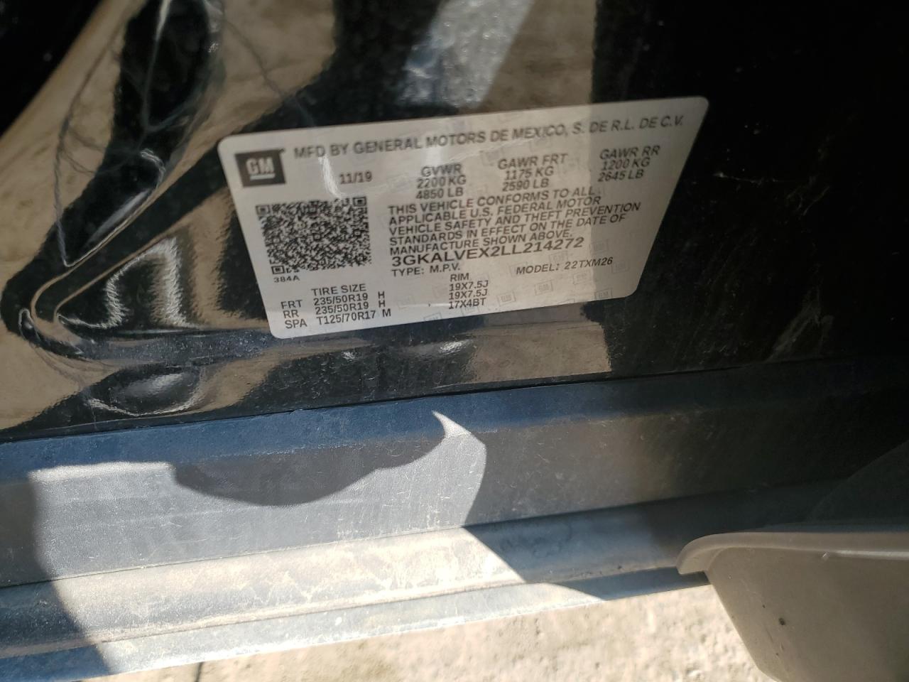 2020 Gmc Terrain Slt Black vin: 3GKALVEX2LL214272