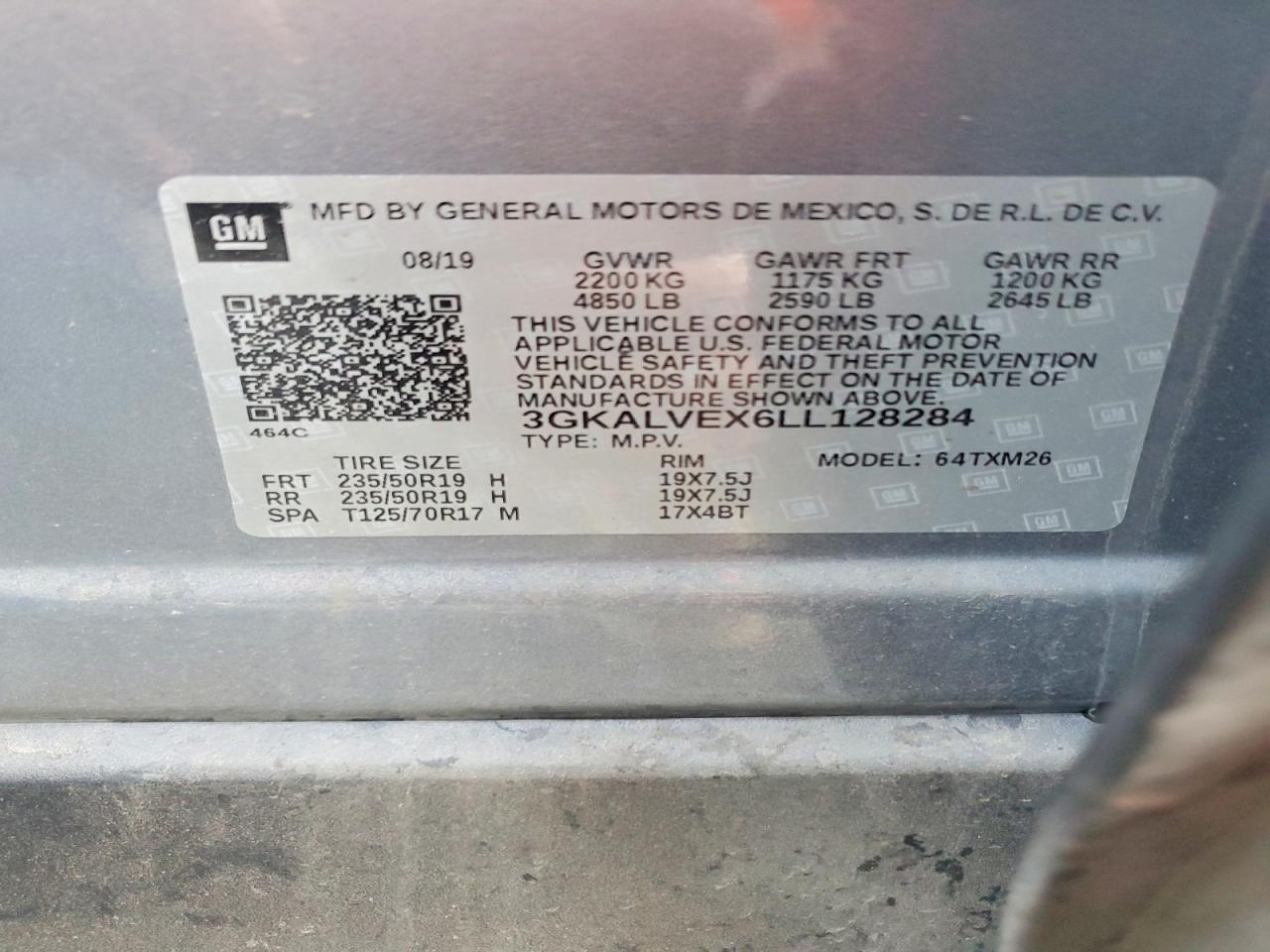 2020 Gmc Terrain Slt Gray vin: 3GKALVEX6LL128284
