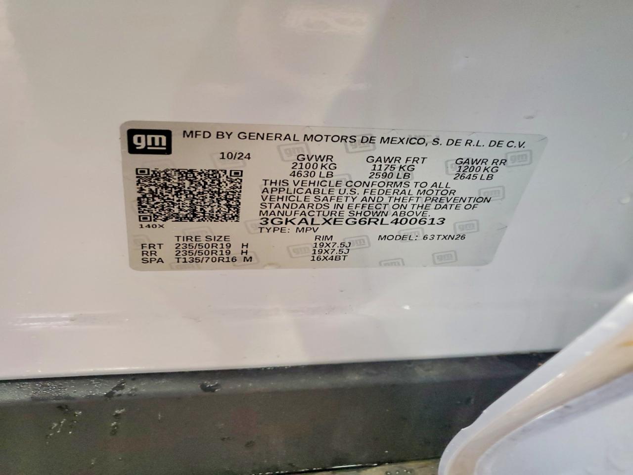 2024 Gmc Terrain Denali White vin: 3GKALXEG6RL400613