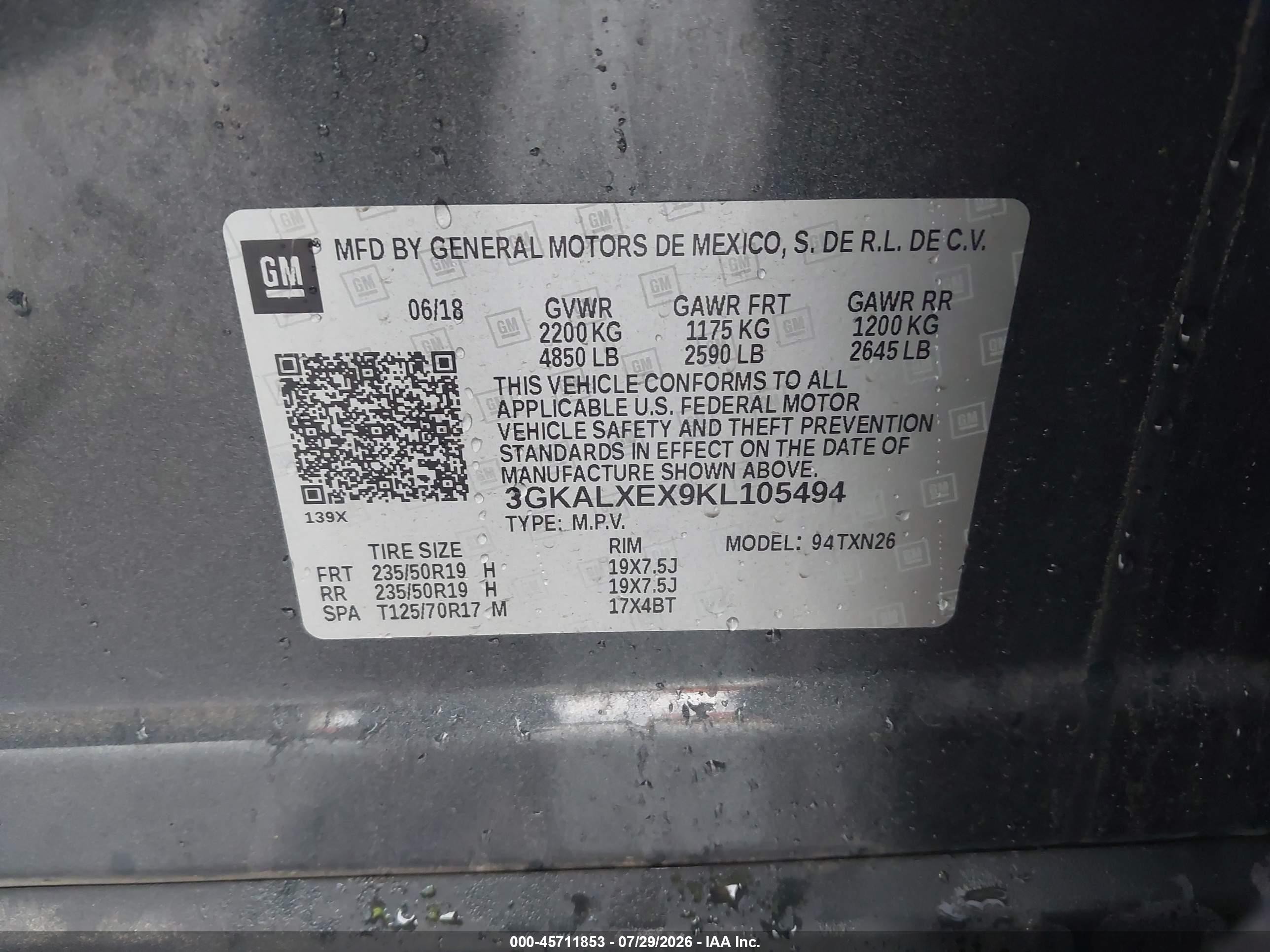 2019 Gmc Terrain Denali Gray vin: 3GKALXEX9KL105494