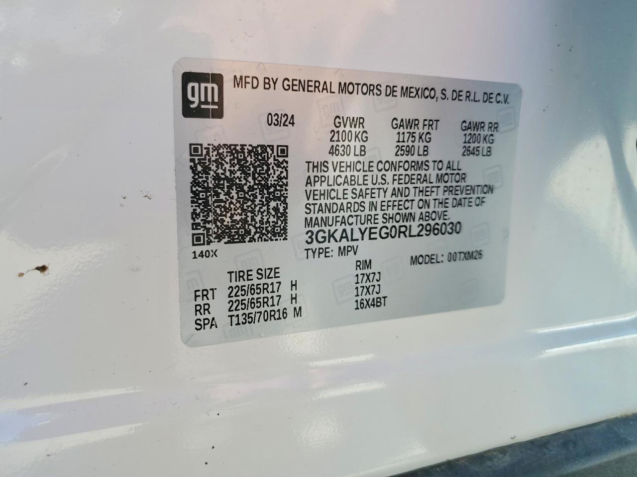 2024 Gmc Terrain At4 White vin: 3GKALYEG0RL296030