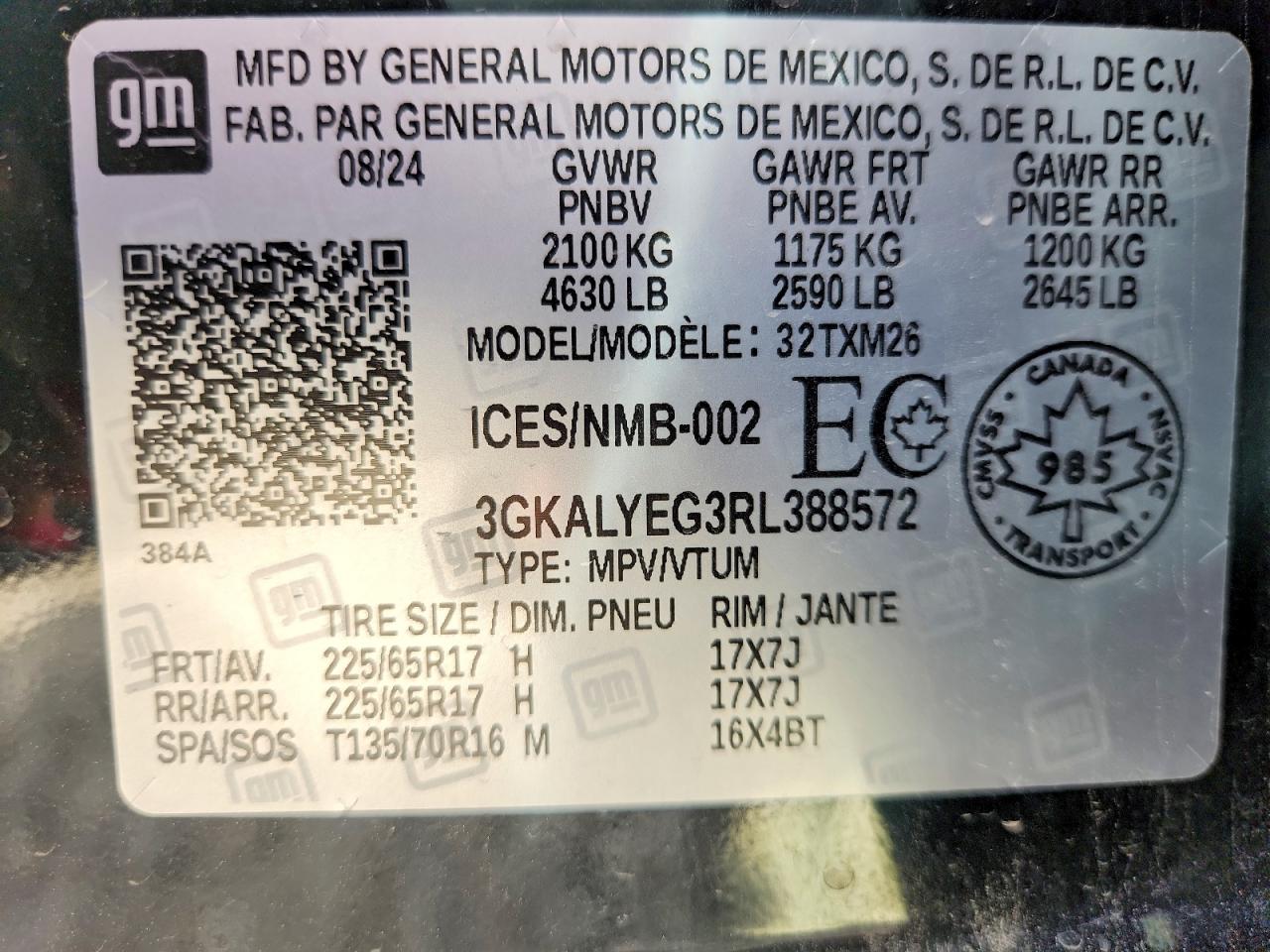 2024 Gmc Terrain At4 Black vin: 3GKALYEG3RL388572