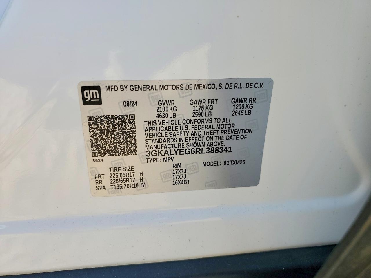 2024 Gmc Terrain At4 White vin: 3GKALYEG6RL388341