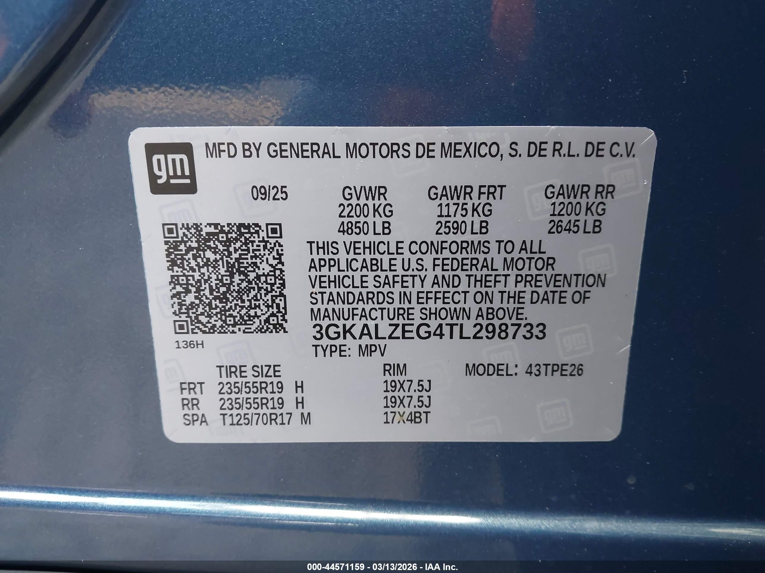2026 Gmc Terrain Awd Denali Blue vin: 3GKALZEG4TL298733