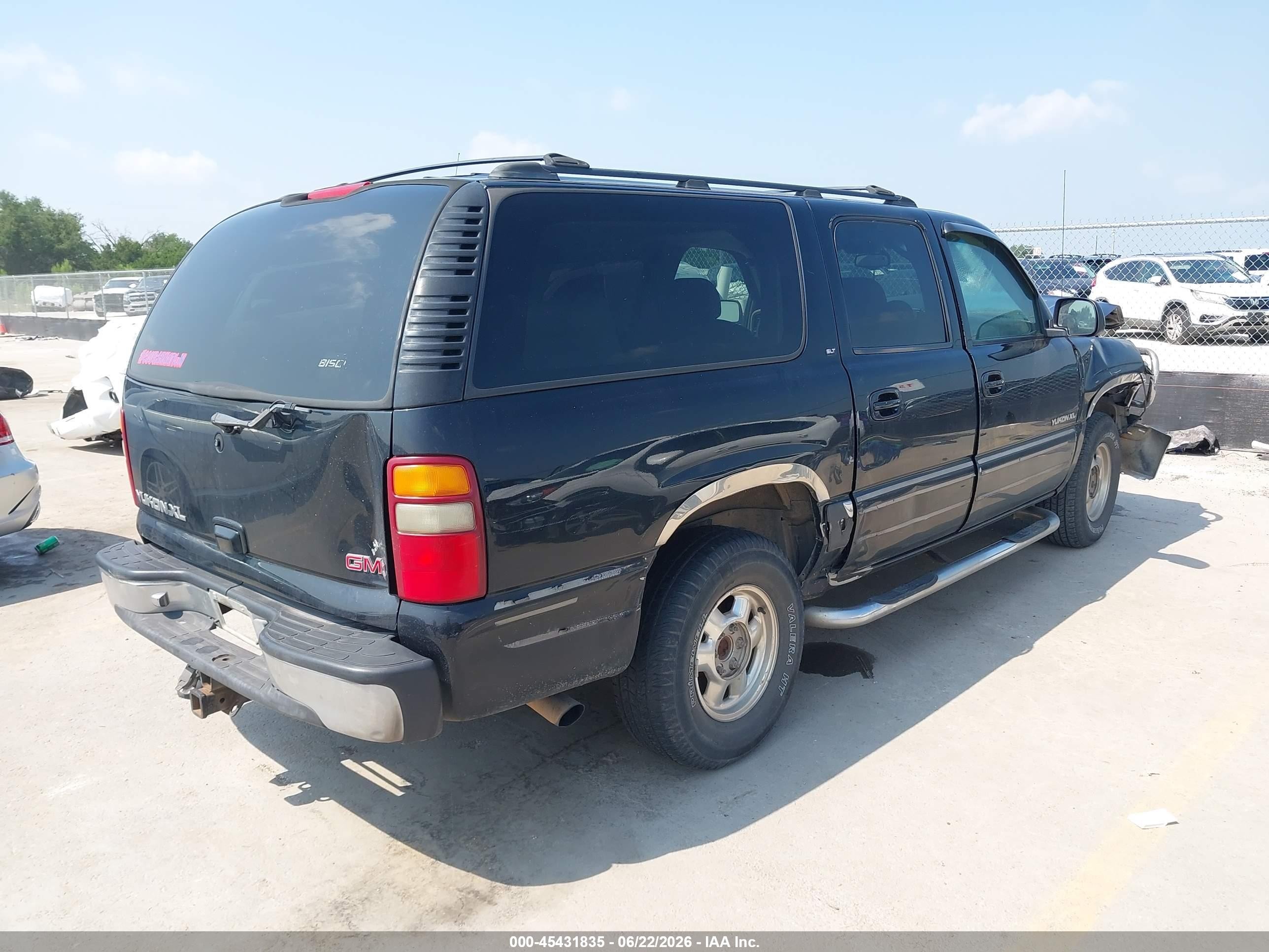 2001 Gmc Yukon Xl 1500 Slt Black vin: 3GKEC16T61G186049