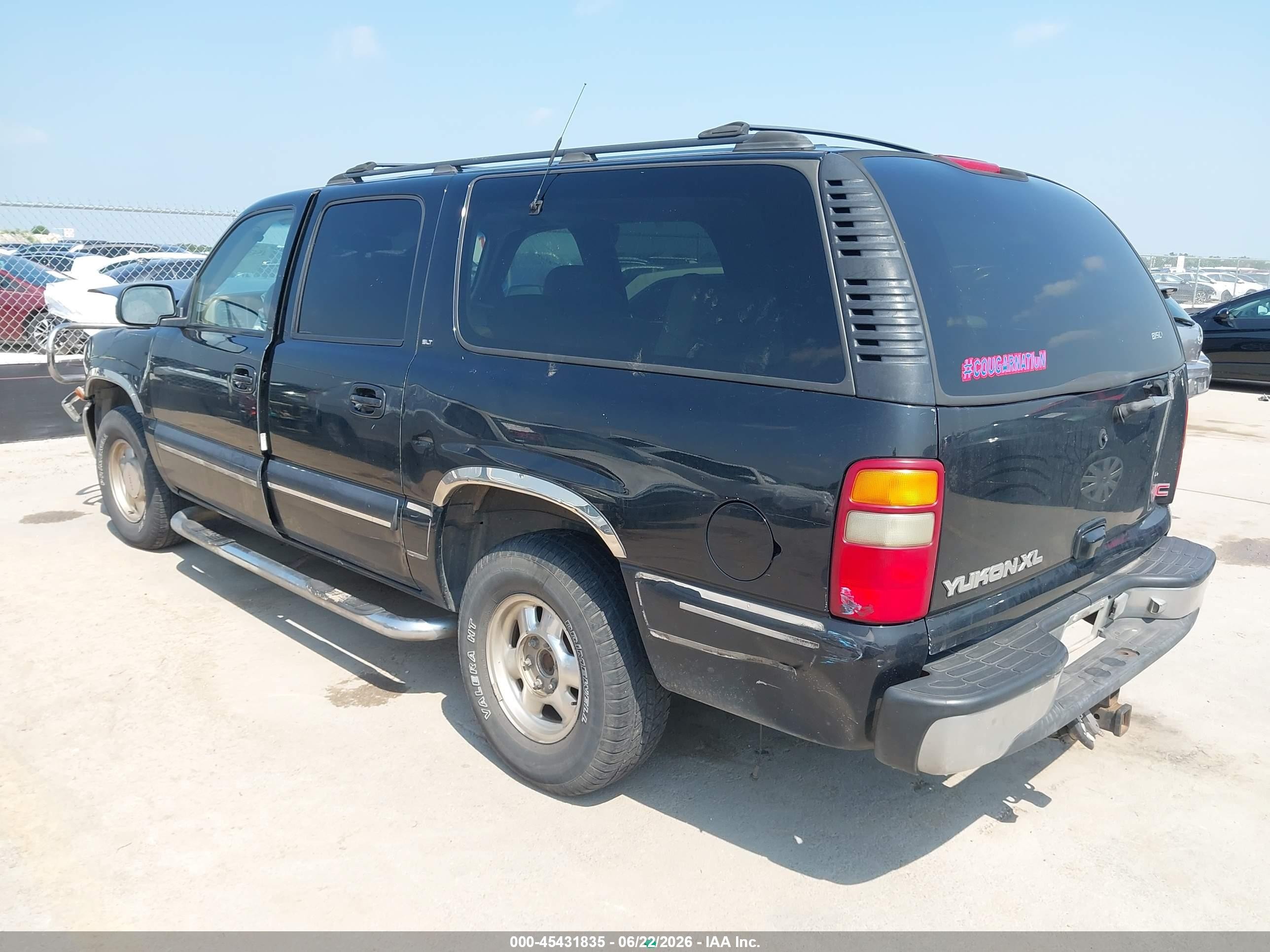 2001 Gmc Yukon Xl 1500 Slt Black vin: 3GKEC16T61G186049