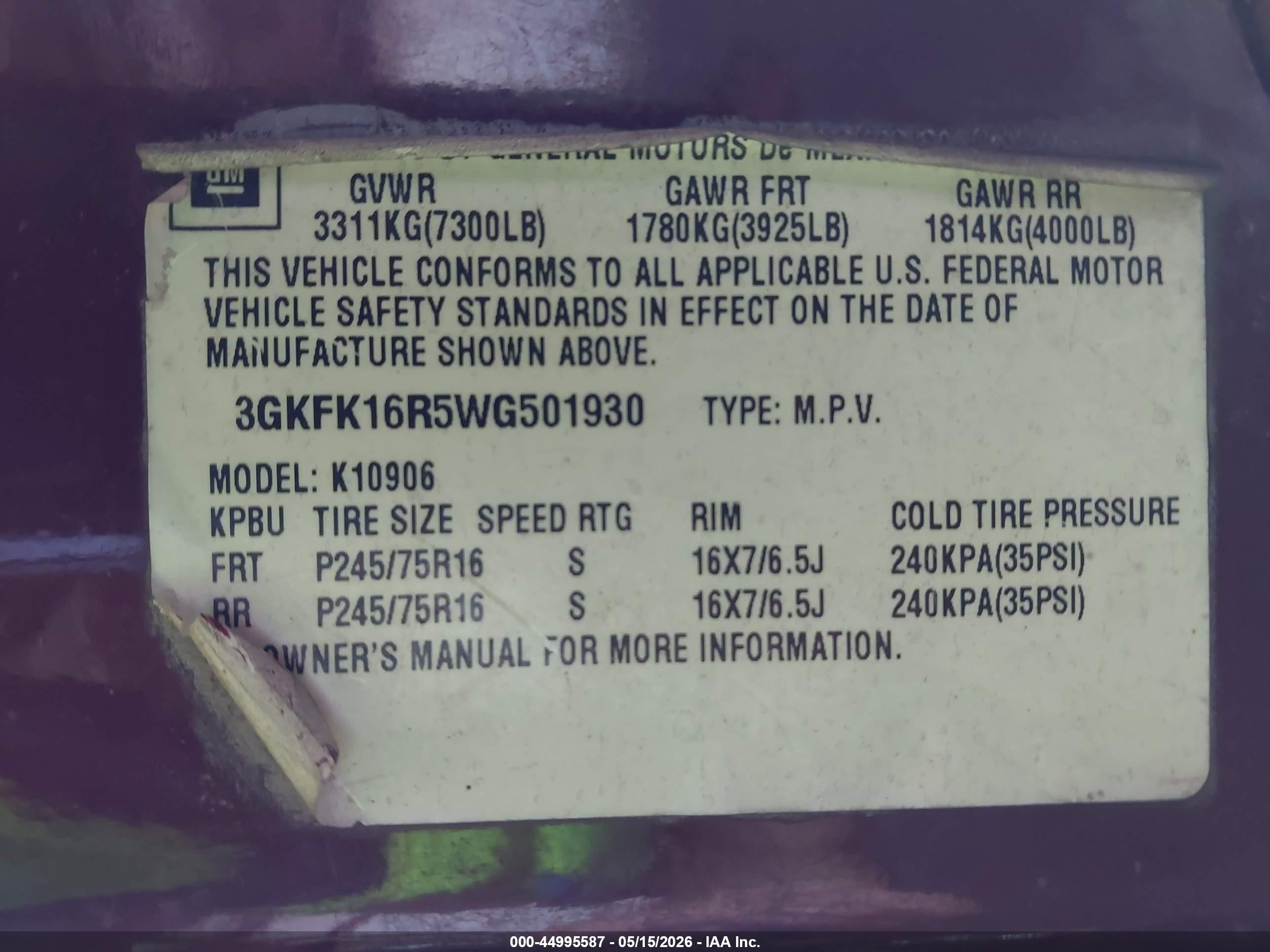 1998 Gmc Suburban 1500 Sl Maroon vin: 3GKFK16R5WG501930