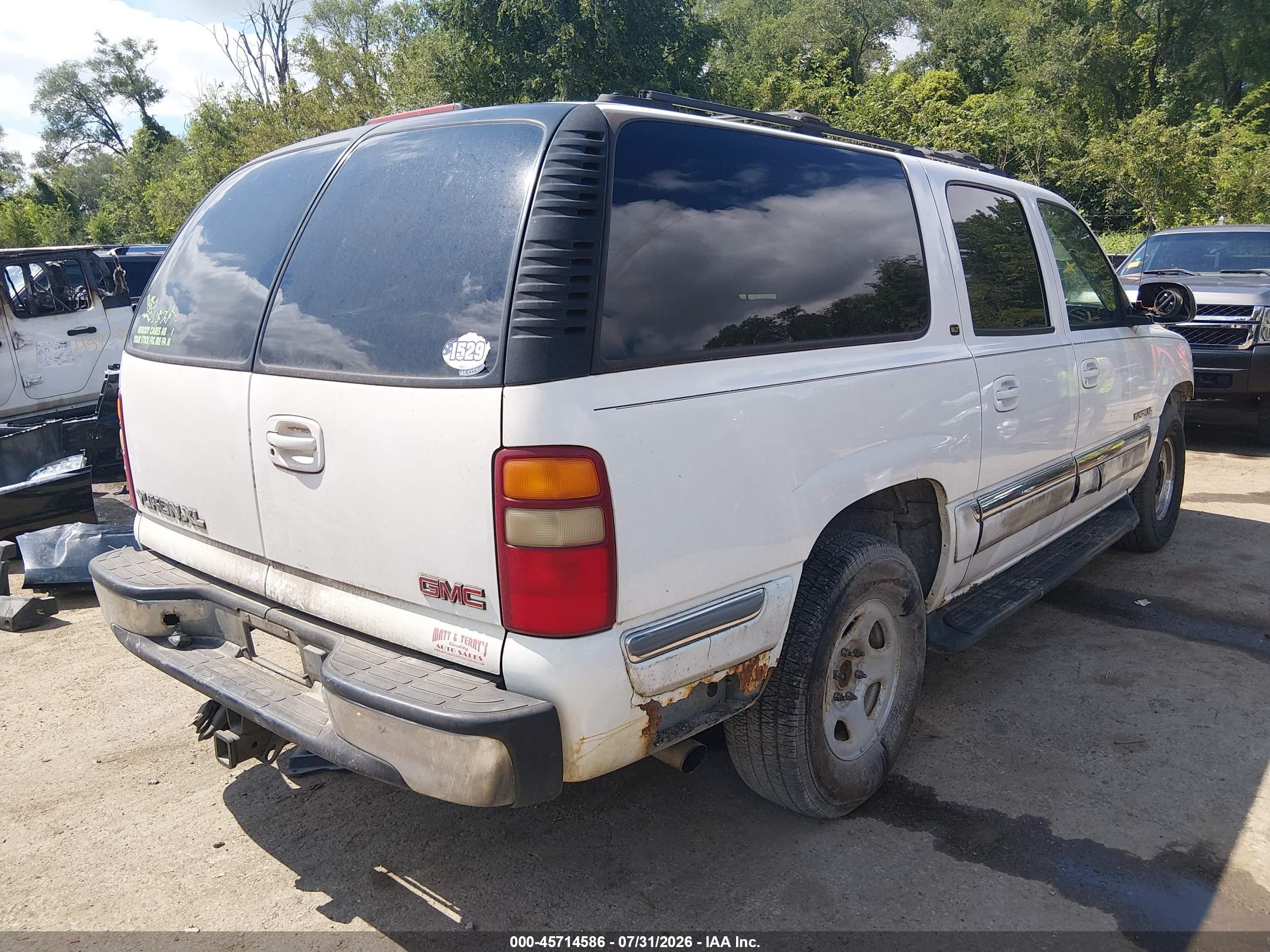 2000 Gmc Yukon Xl 1500 Slt White vin: 3GKFK16T0YG213974