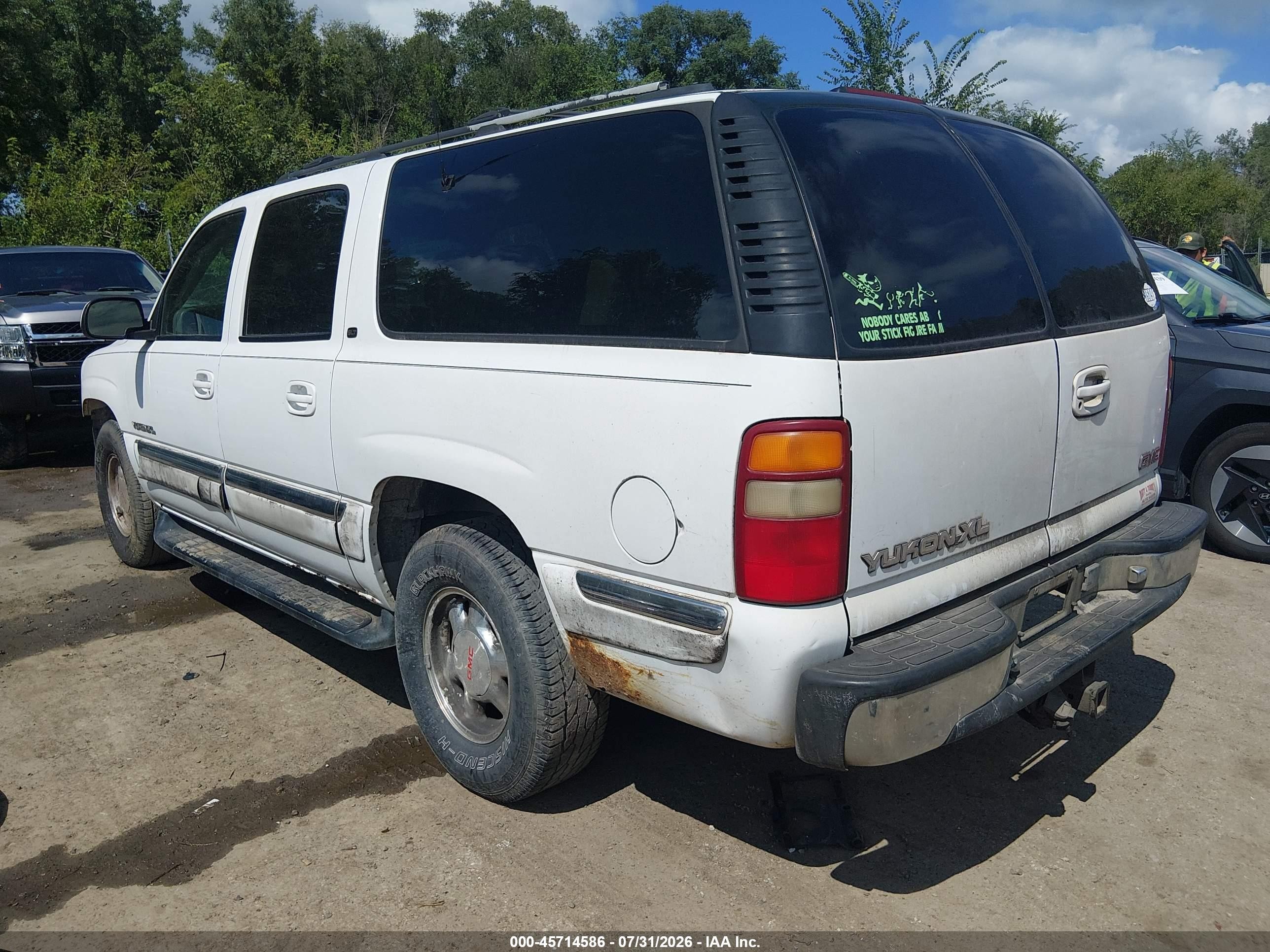 2000 Gmc Yukon Xl 1500 Slt White vin: 3GKFK16T0YG213974
