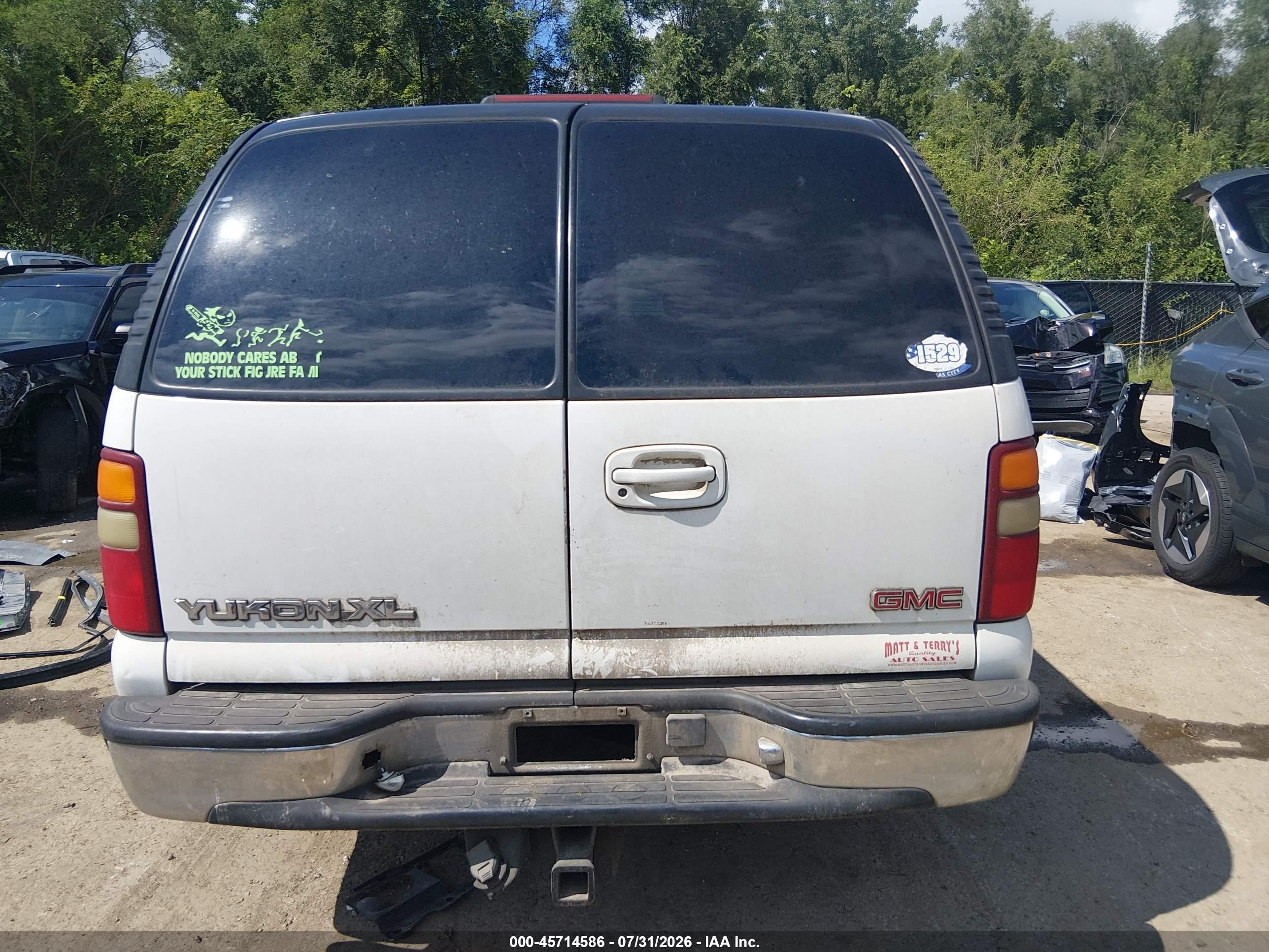 2000 Gmc Yukon Xl 1500 Slt White vin: 3GKFK16T0YG213974