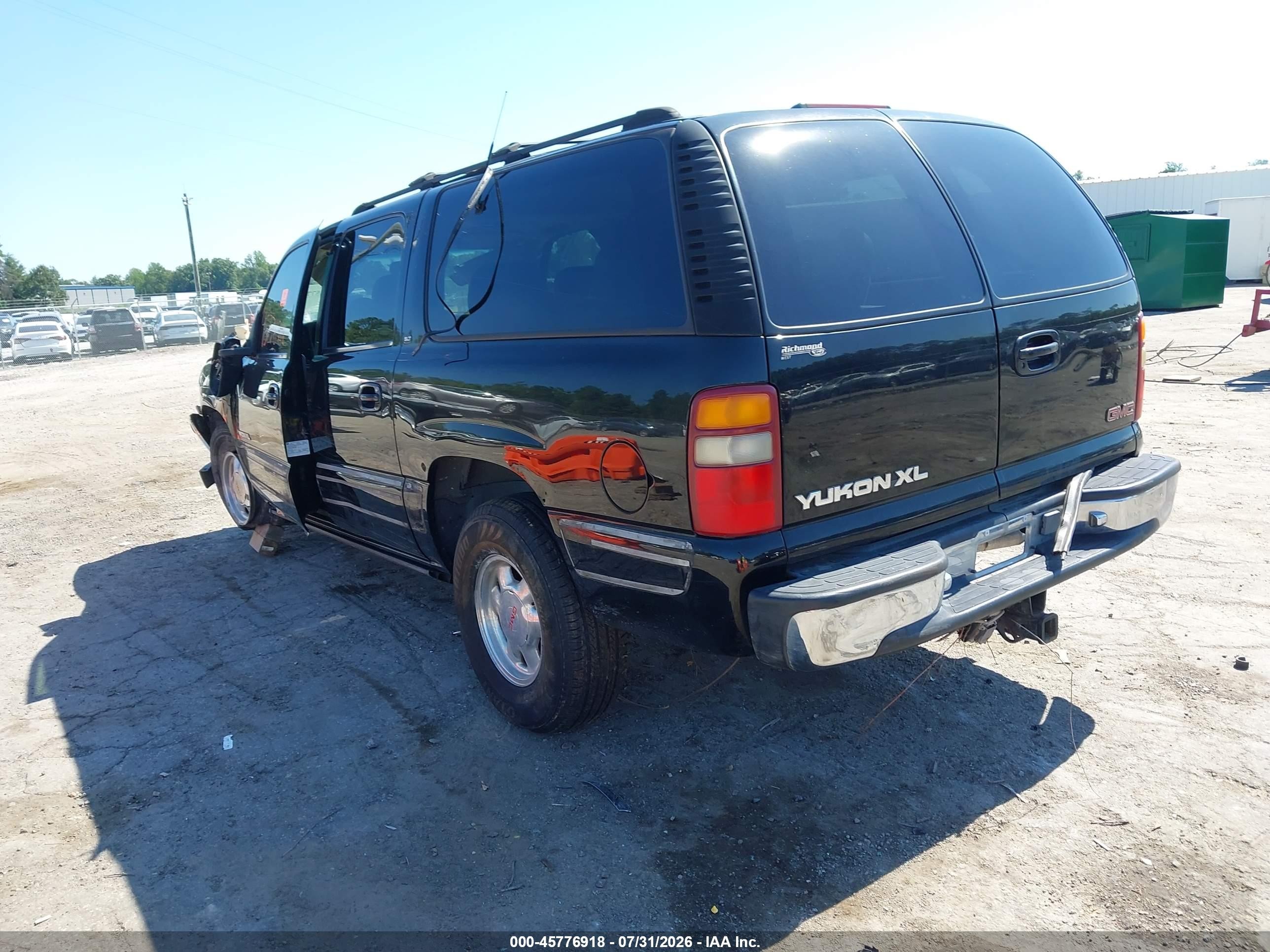 2001 Gmc Yukon Xl 1500 Slt Black vin: 3GKFK16T61G254955
