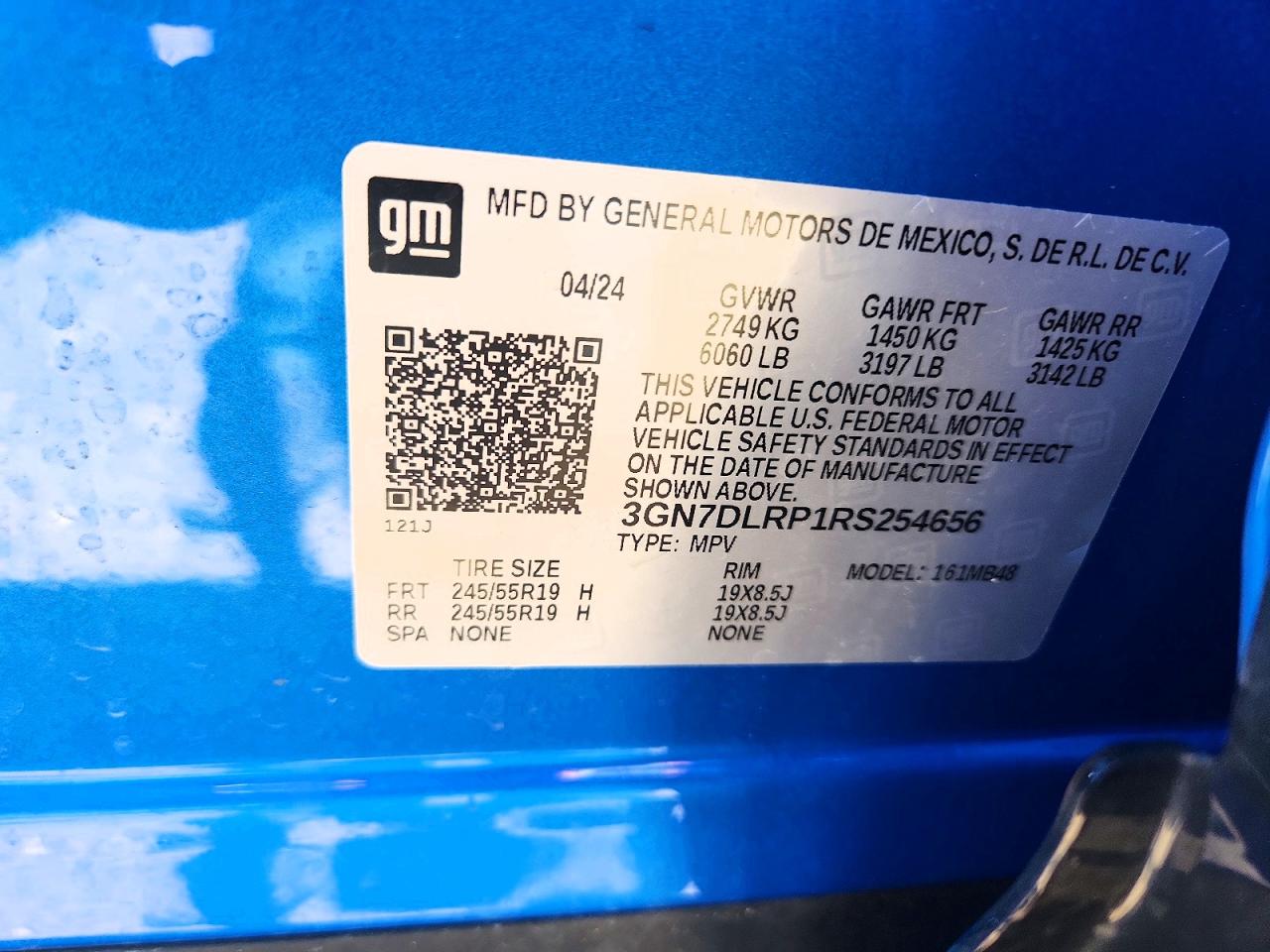 2024 Chevrolet Equinox 2lt Blue vin: 3GN7DLRP1RS254656