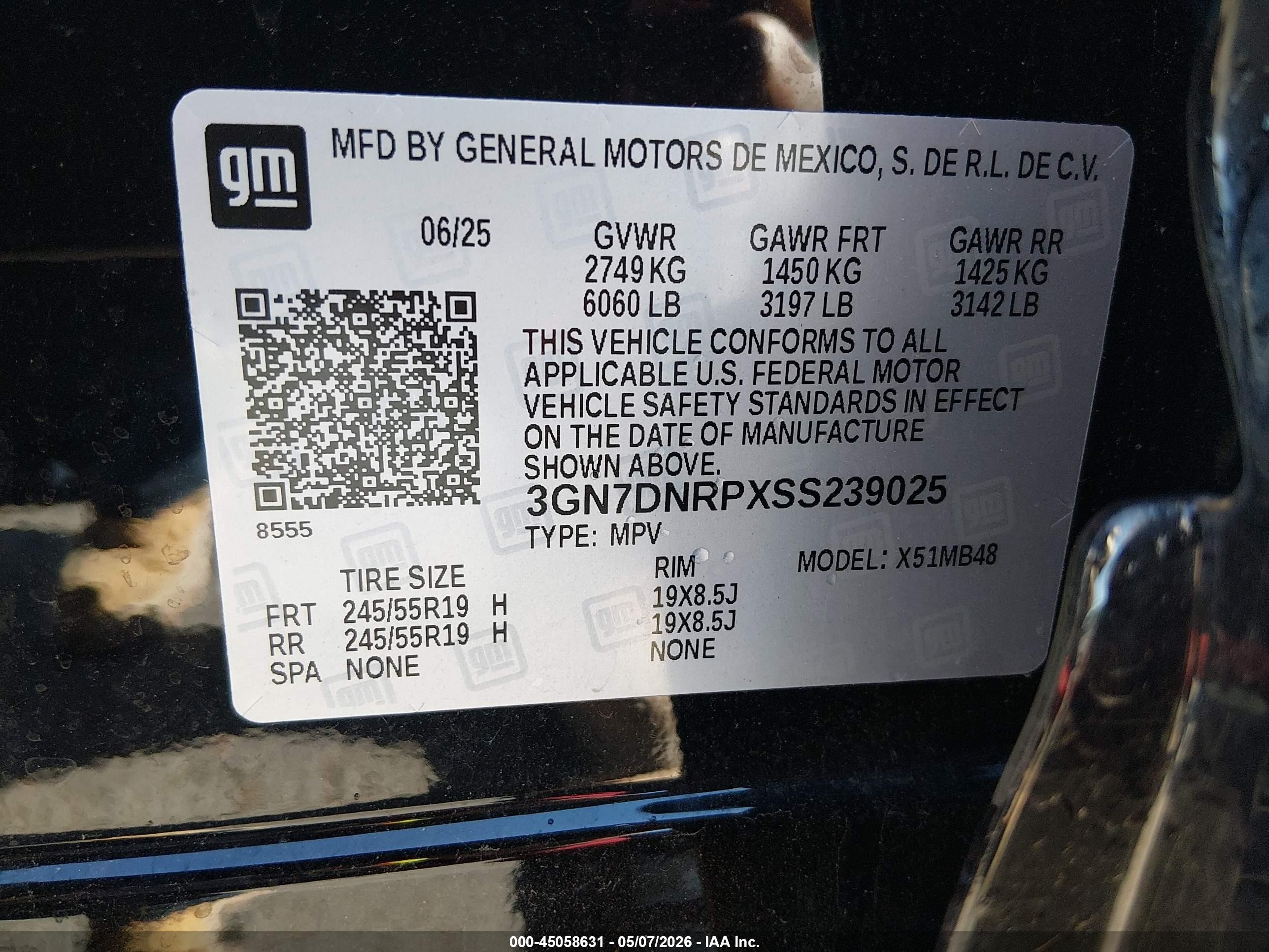 2025 Chevrolet Equinox Ev Lt 2 Черный vin: 3GN7DNRPXSS239025