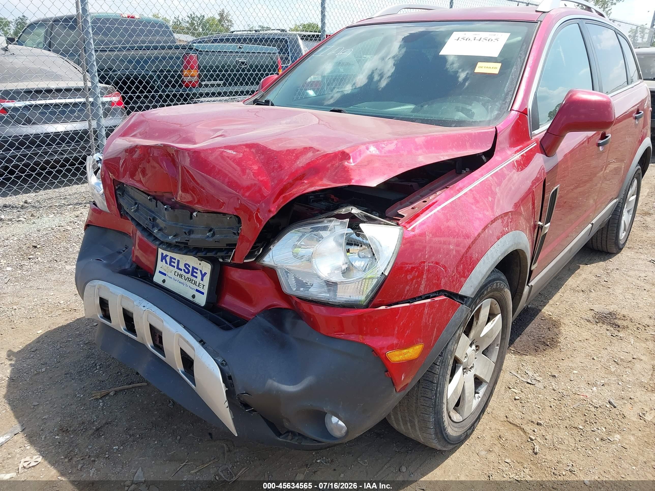 2012 Chevrolet Captiva Sport 2ls Red vin: 3GNAL2EK6CS566010