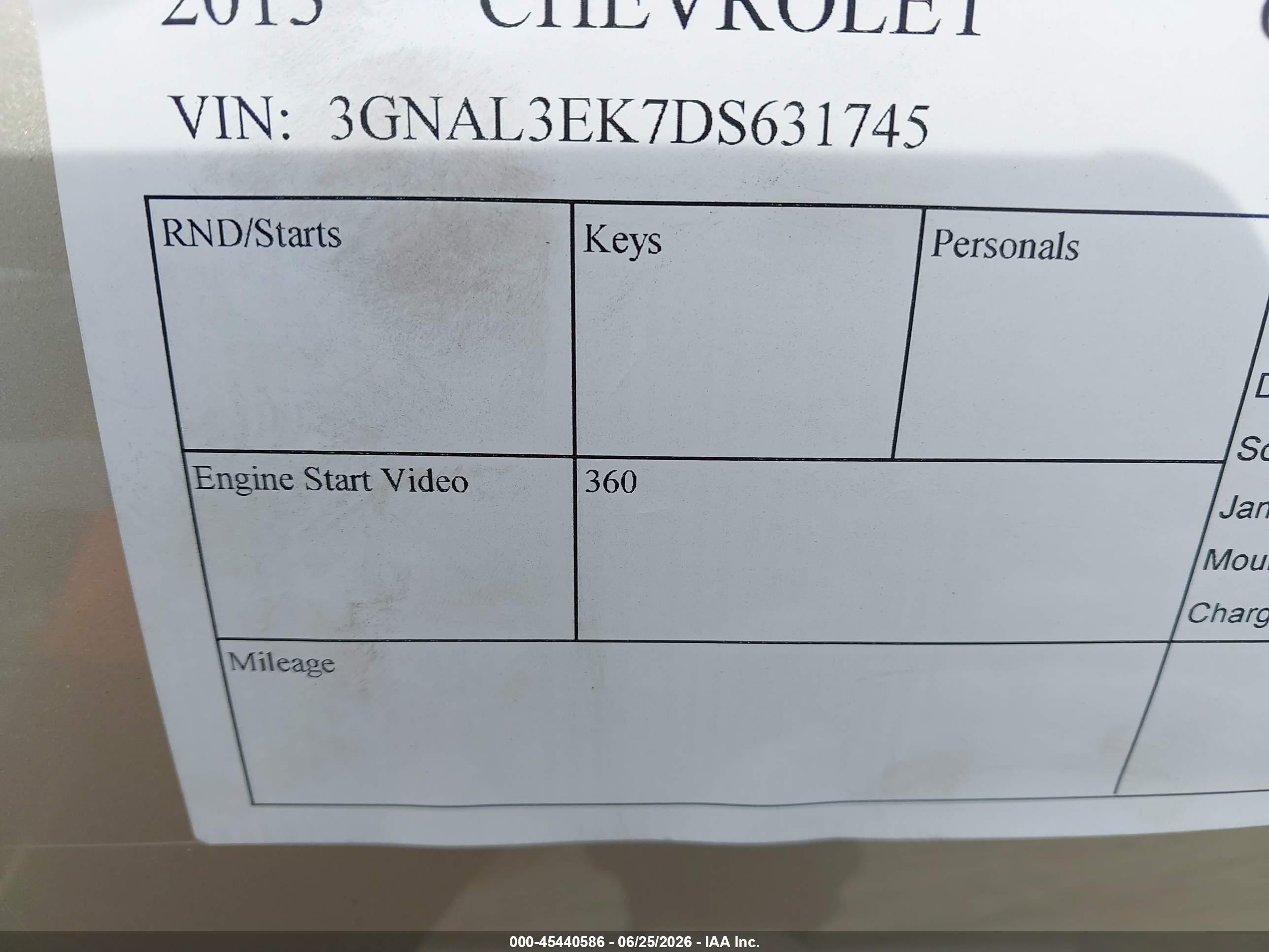 2013 Chevrolet Captiva Sport Fleet Lt Gold vin: 3GNAL3EK7DS631745