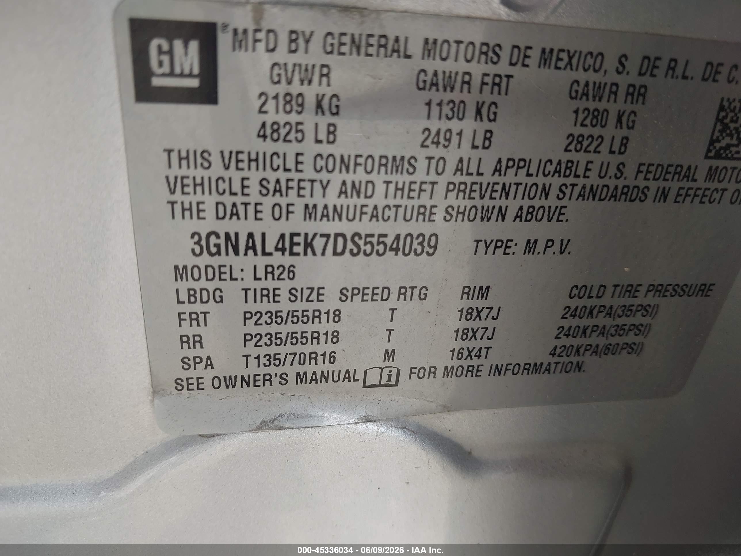 2013 Chevrolet Captiva Sport Ltz Серебряный vin: 3GNAL4EK7DS554039
