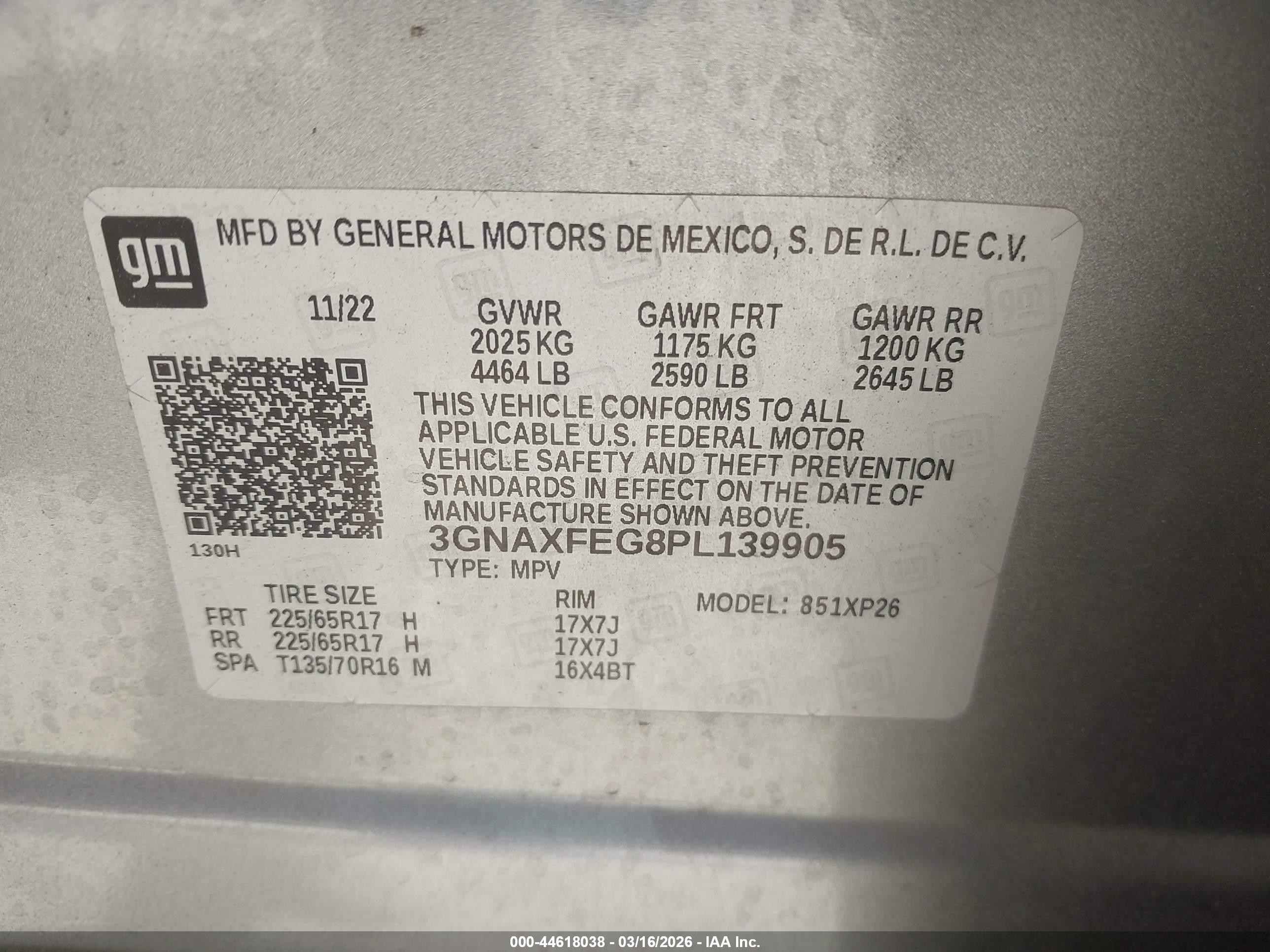 2023 Chevrolet Equinox Fwd 1fl Black vin: 3GNAXFEG8PL139905