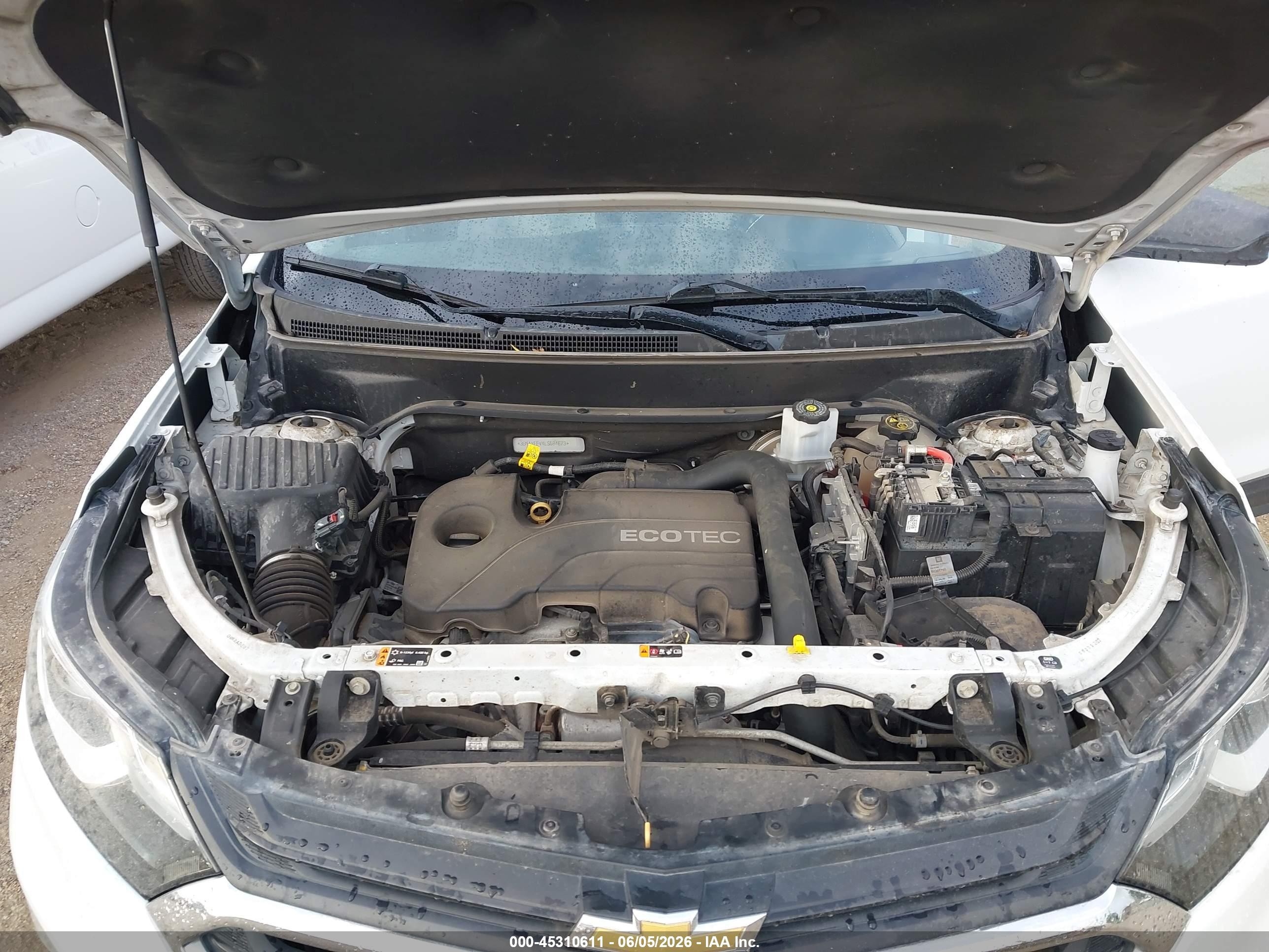 2020 Chevrolet Equinox Fwd 1fl White vin: 3GNAXFEV4LS584673